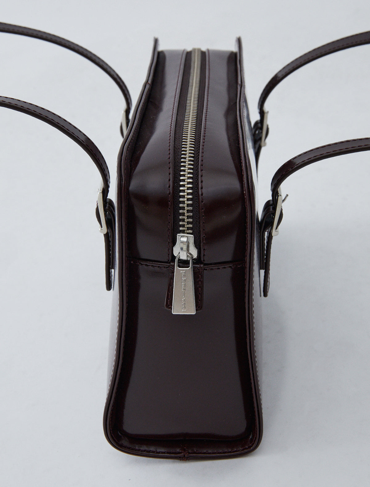 Cayetano new leather bag embossed logo mahogany
