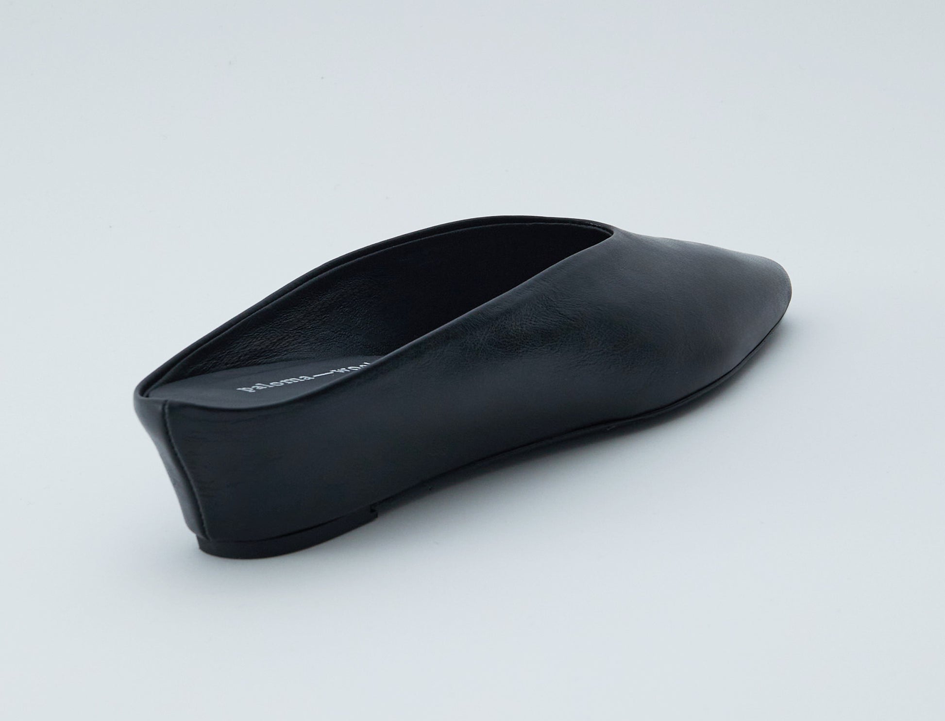 Fernanda round toe mule wedge black