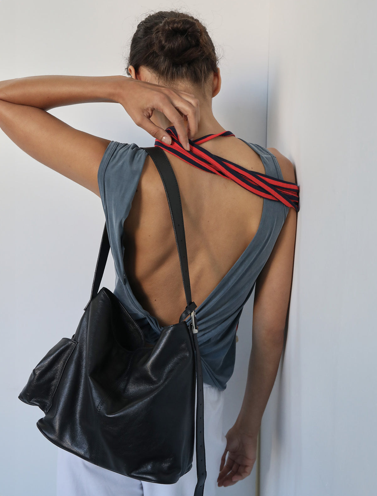 Mini campnou leather bag laptop black