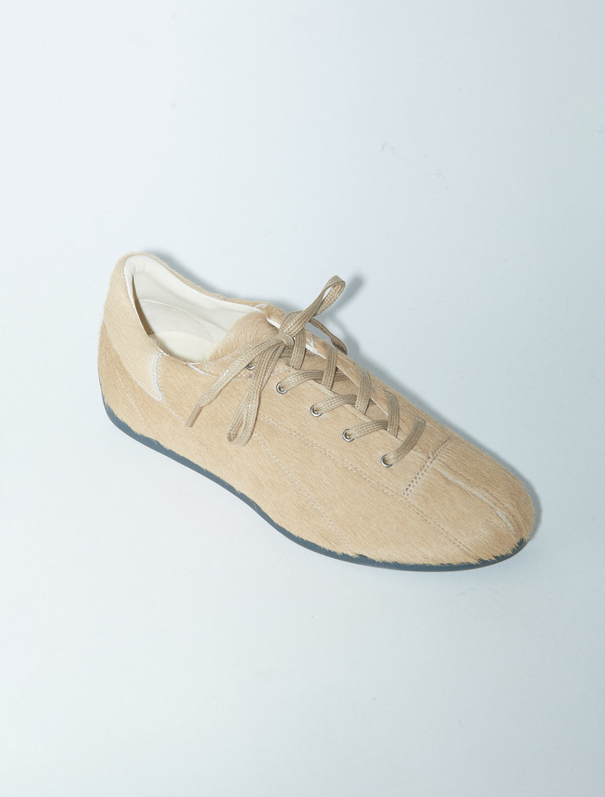 Miles laceup men leather sneakers rubber sole beige