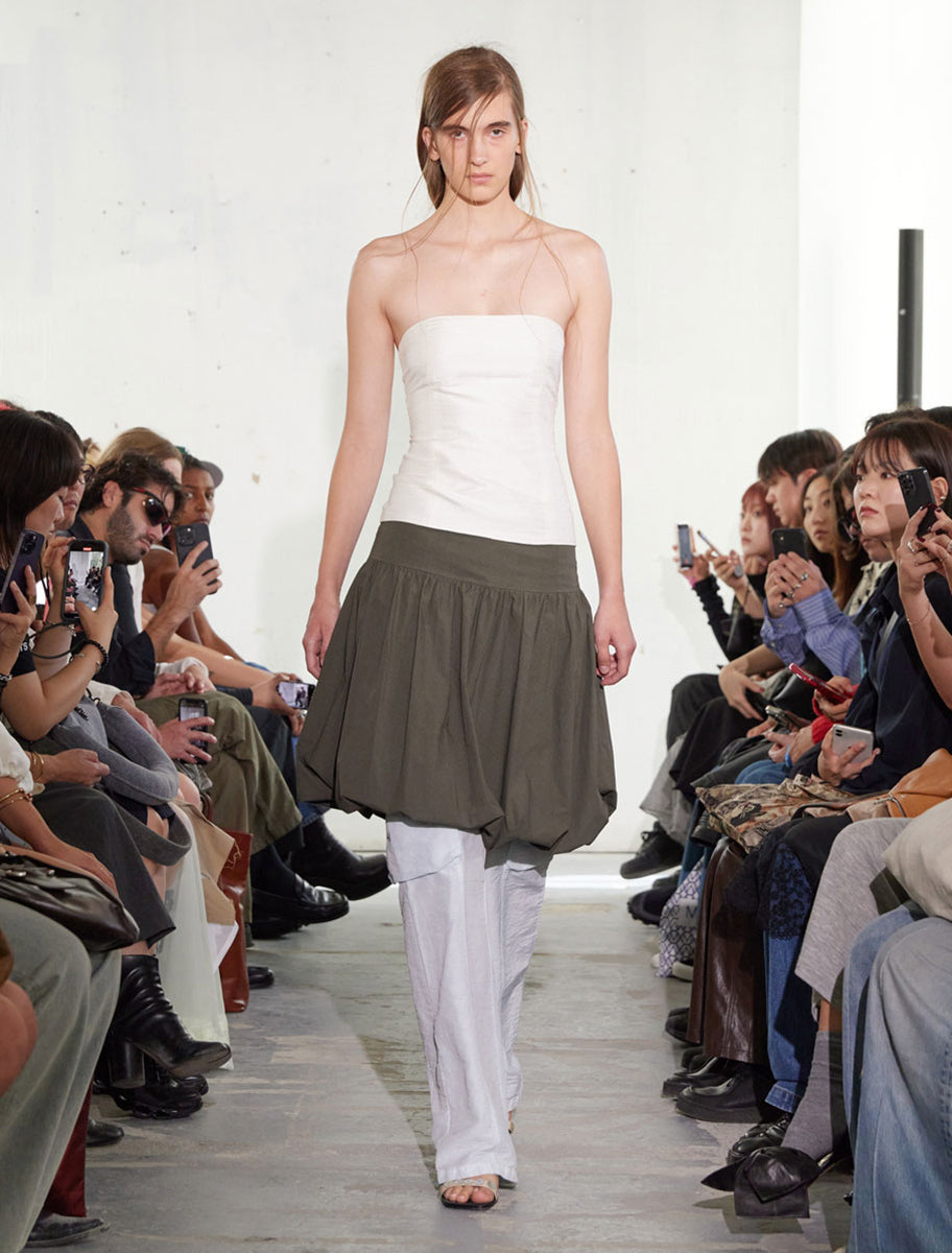 Agnes double layer silk bandeau top white