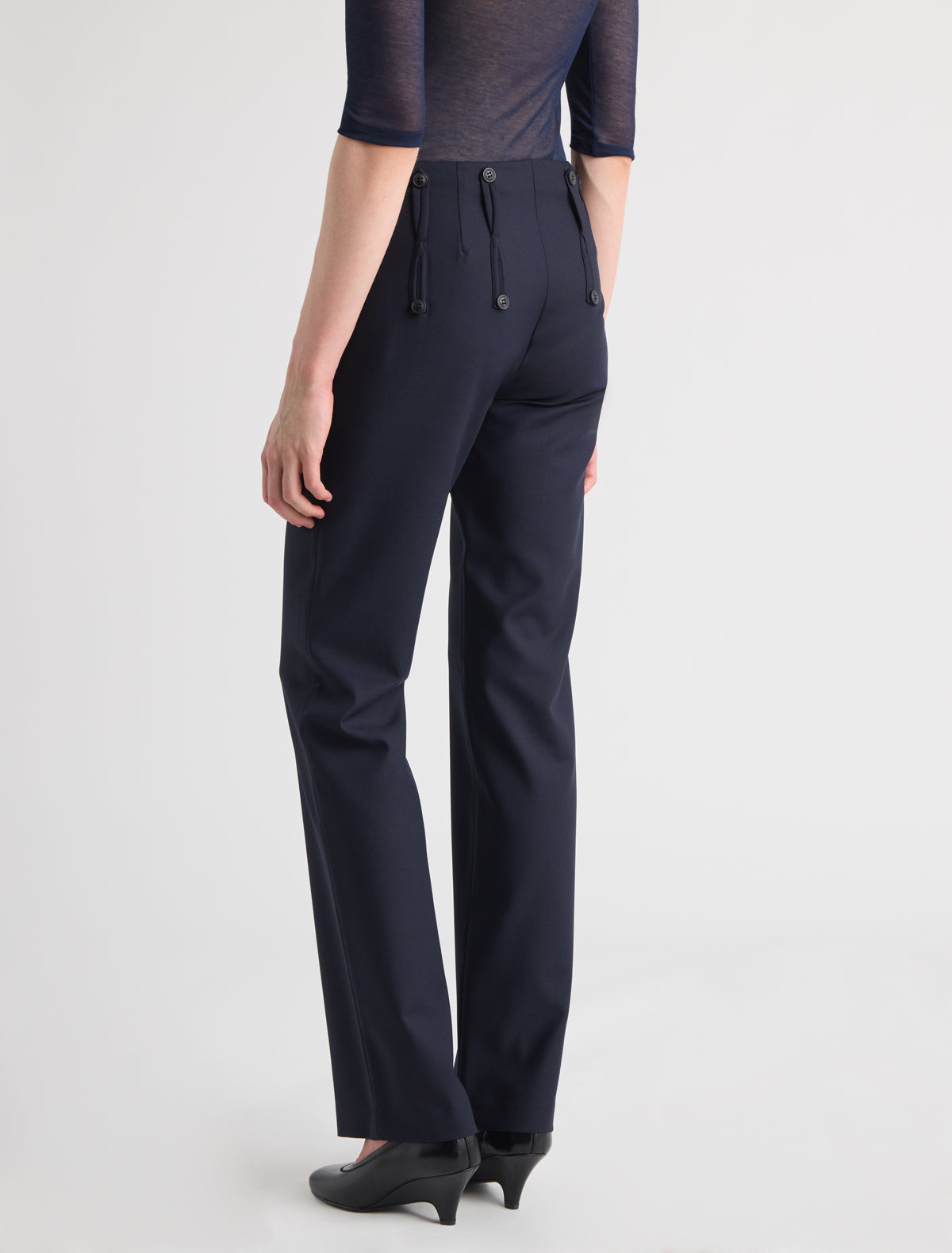 Alpi suit trousers vertical frog fastening buttons