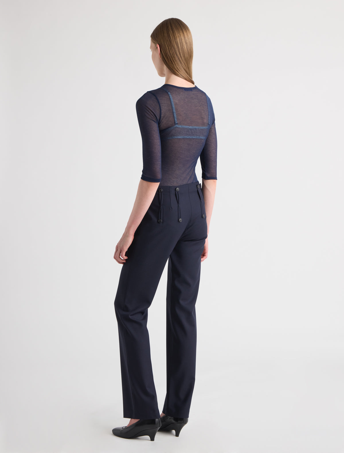 Alpi suit trousers vertical frog fastening buttons