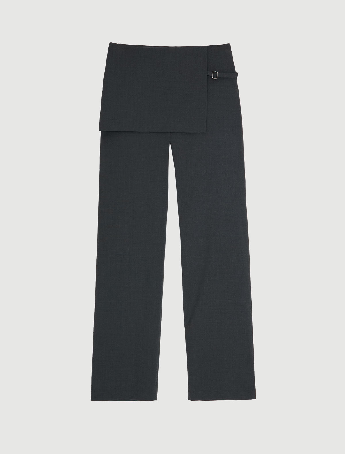 Archive straight leg overlapping mini skirt pants grey