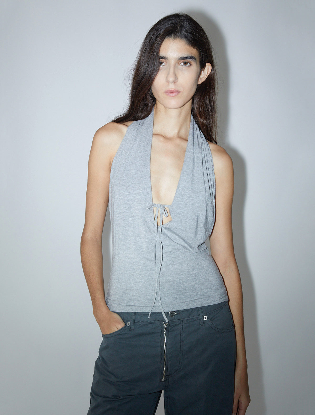 Sapito sheer halter top front lacing