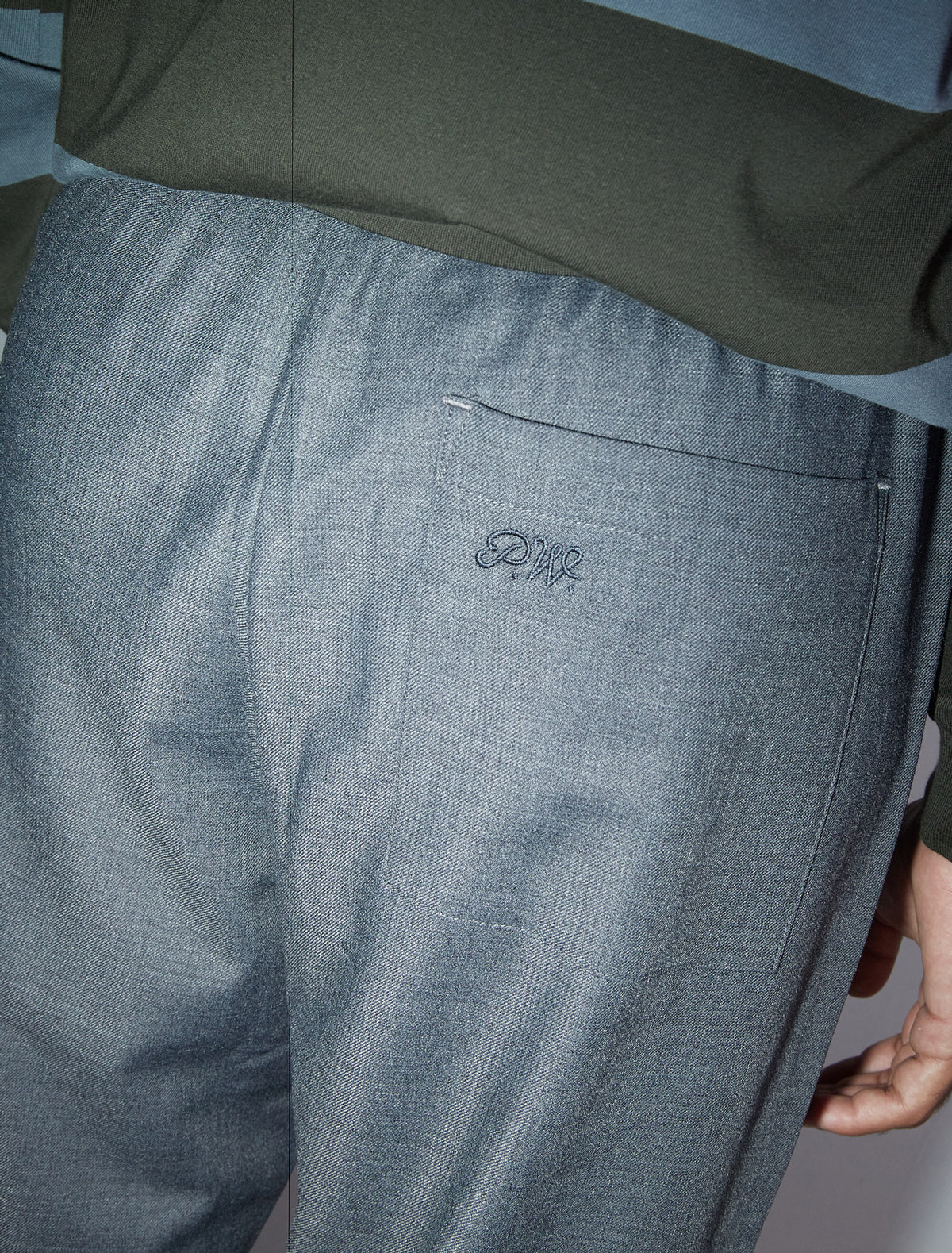 Rene casual prinstripe pants elastic waistband darkgrey