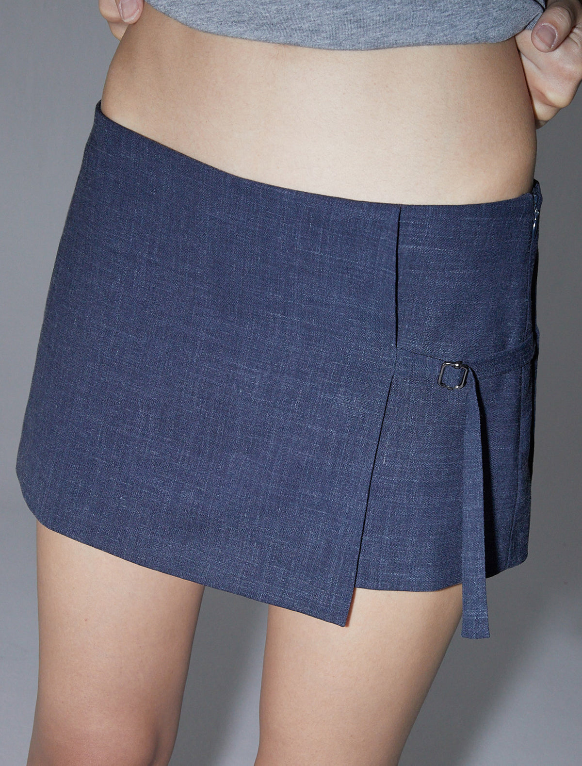 Mini archive mid rise shorts overlaping fixed mini skirt navy