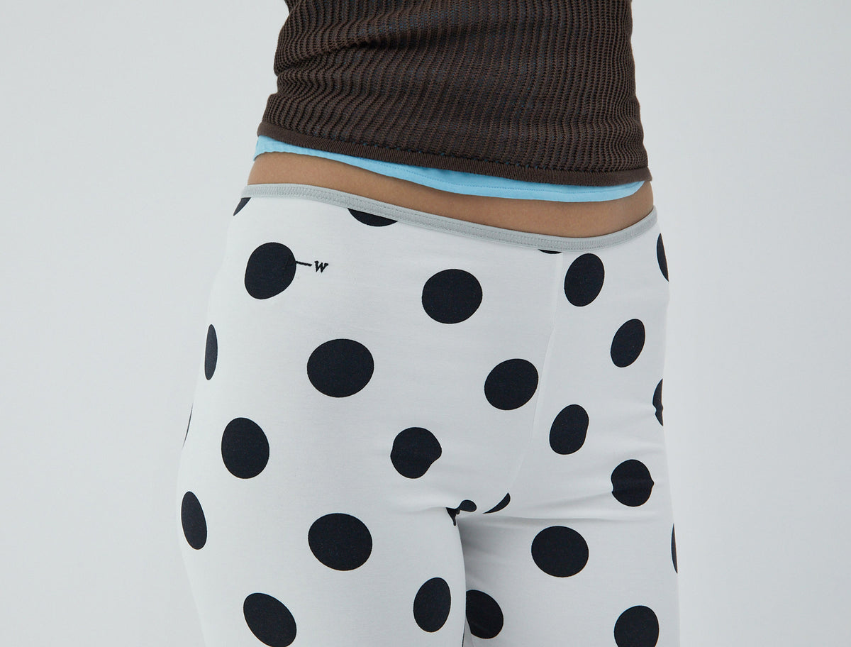 Aneu polka dot capri leggings pw embroidery