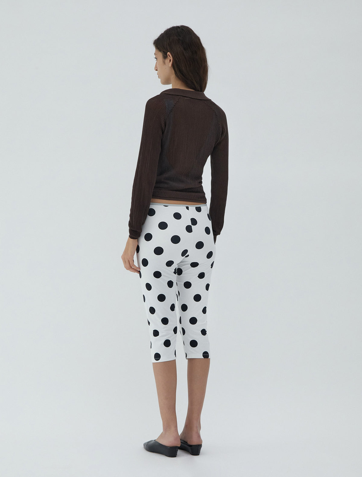 Aneu polka dot capri leggings pw embroidery