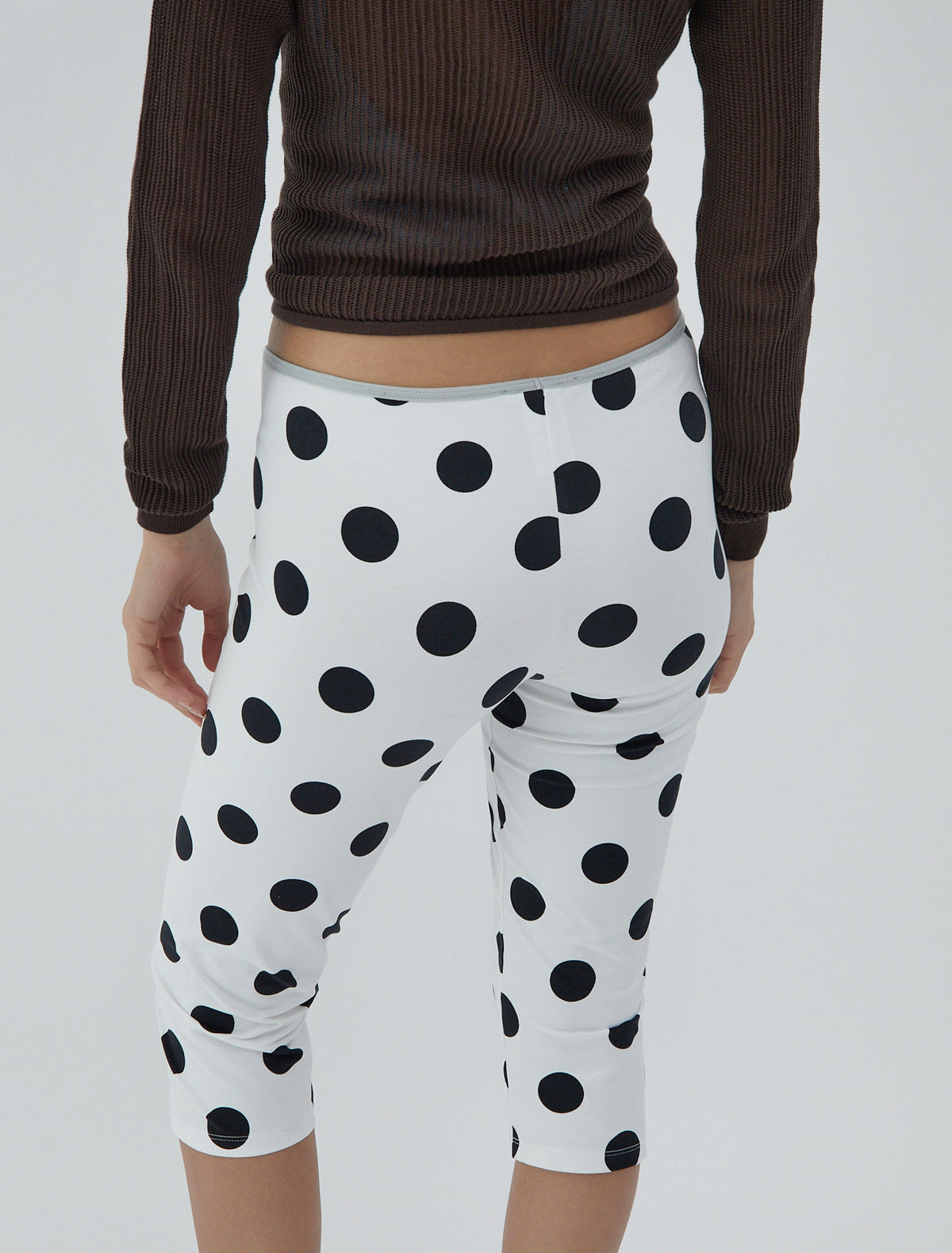 Aneu polka dot capri leggings pw embroidery