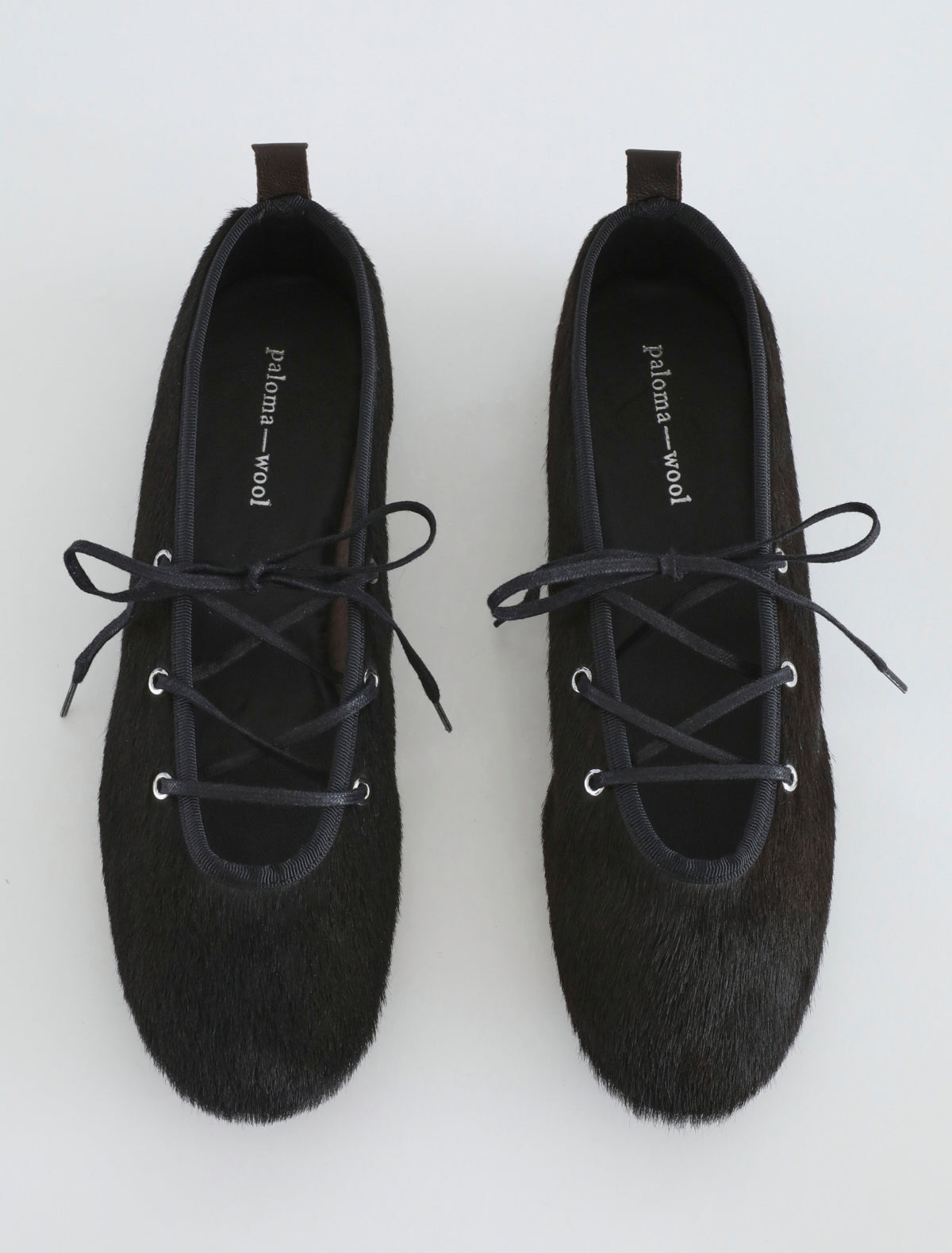Pina lace up leather ballerina darkbrown