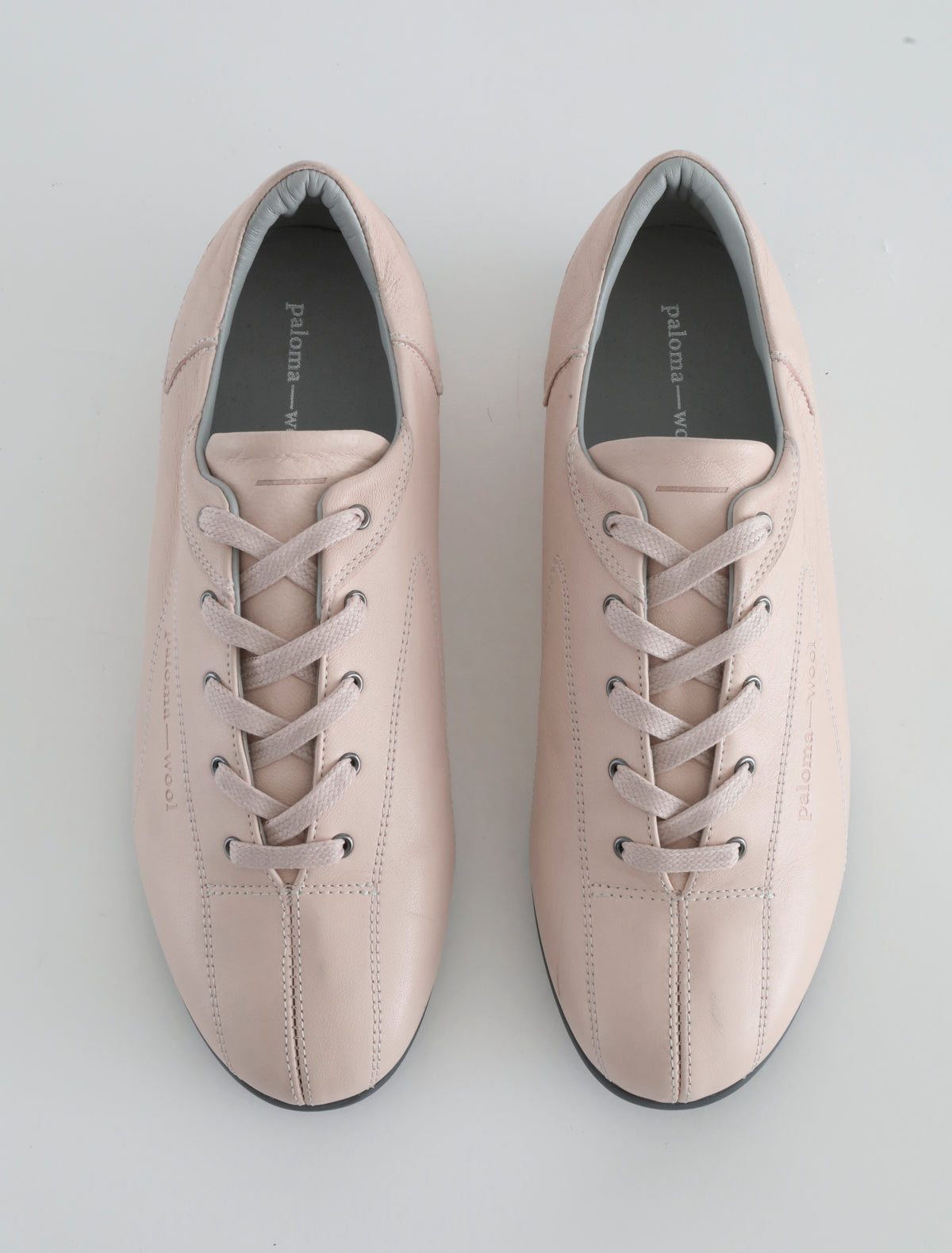Miles laceup leather sneakers rubber sole pink