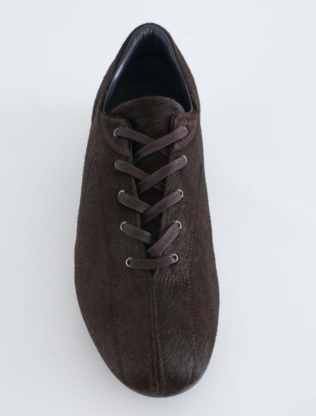 Miles laceup leather sneakers rubber sole brown