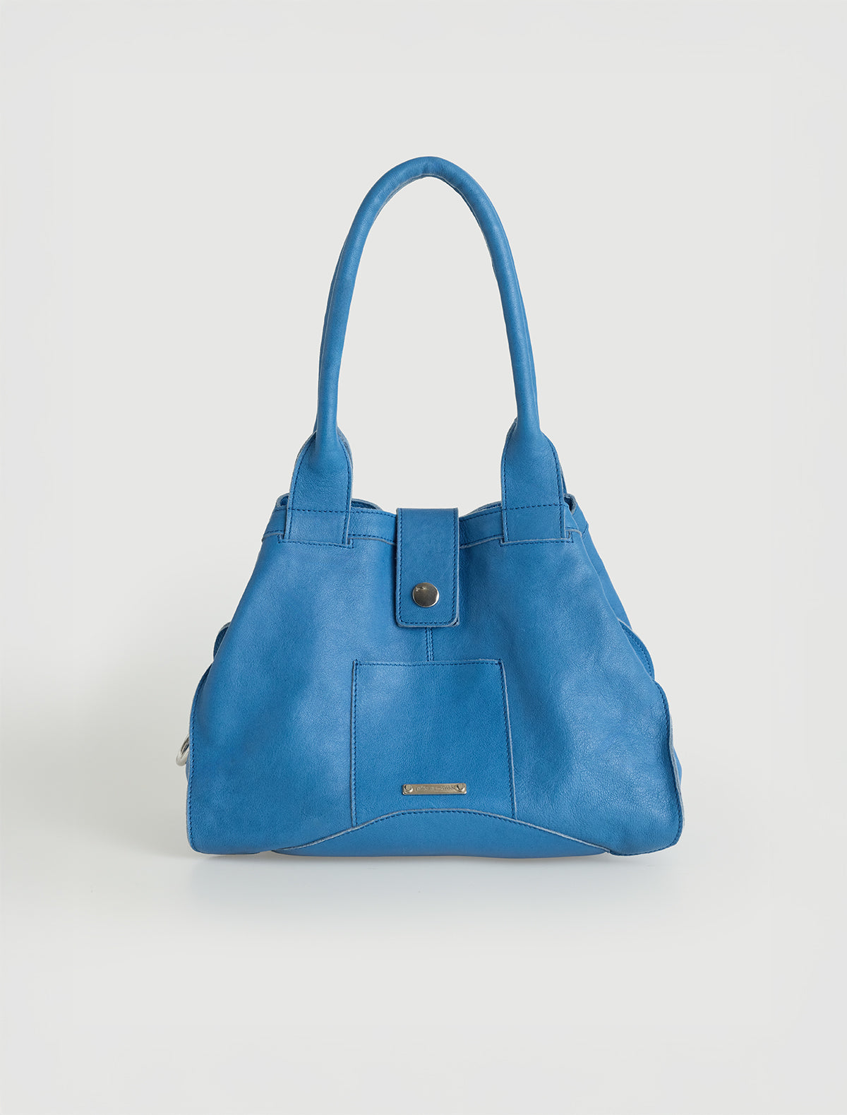 Guida small square tote handbag small pocket intenseblue