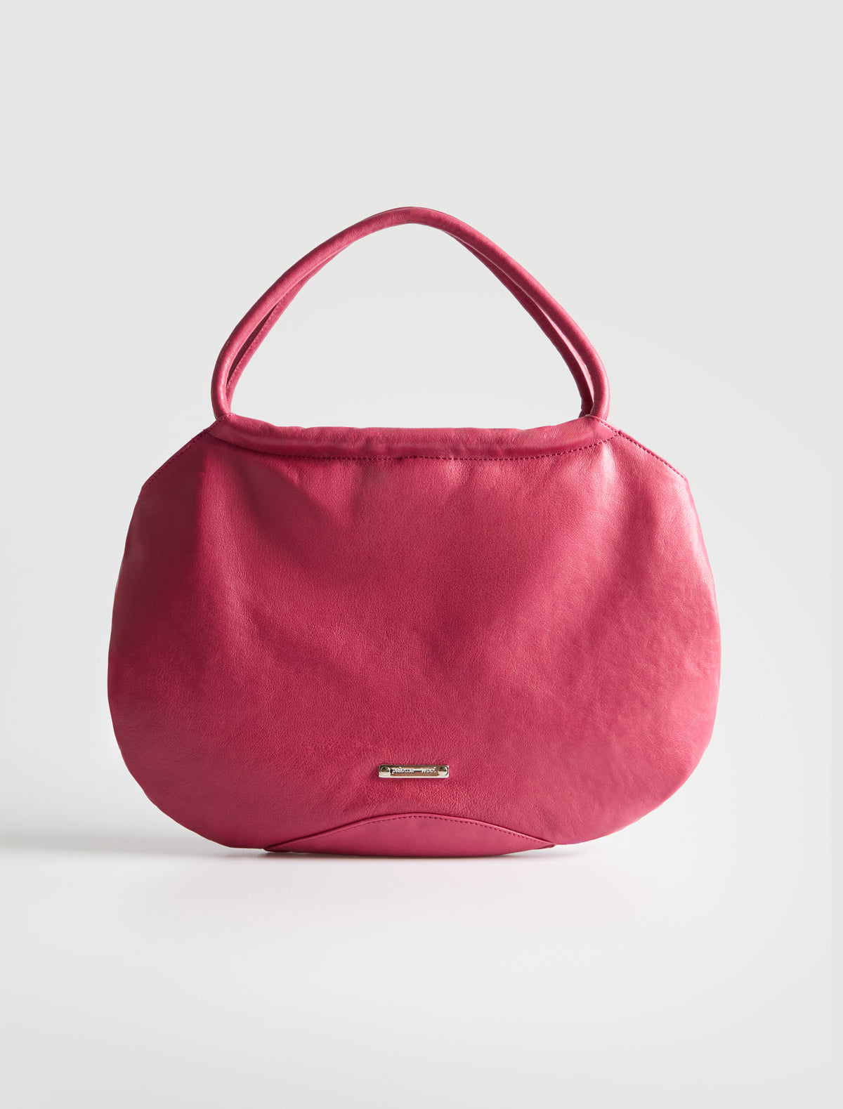 Pockets round shaped shoulder bag multiple pocket details fuchsia