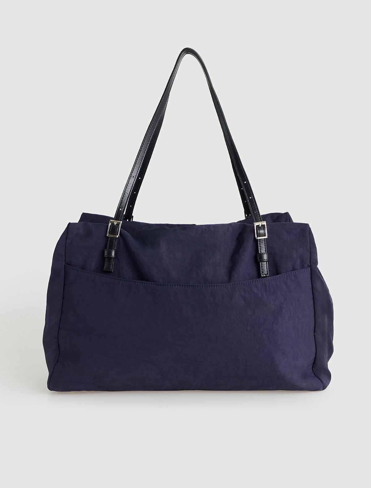 Sora nylon shoulder bag adjustable leather straps navy