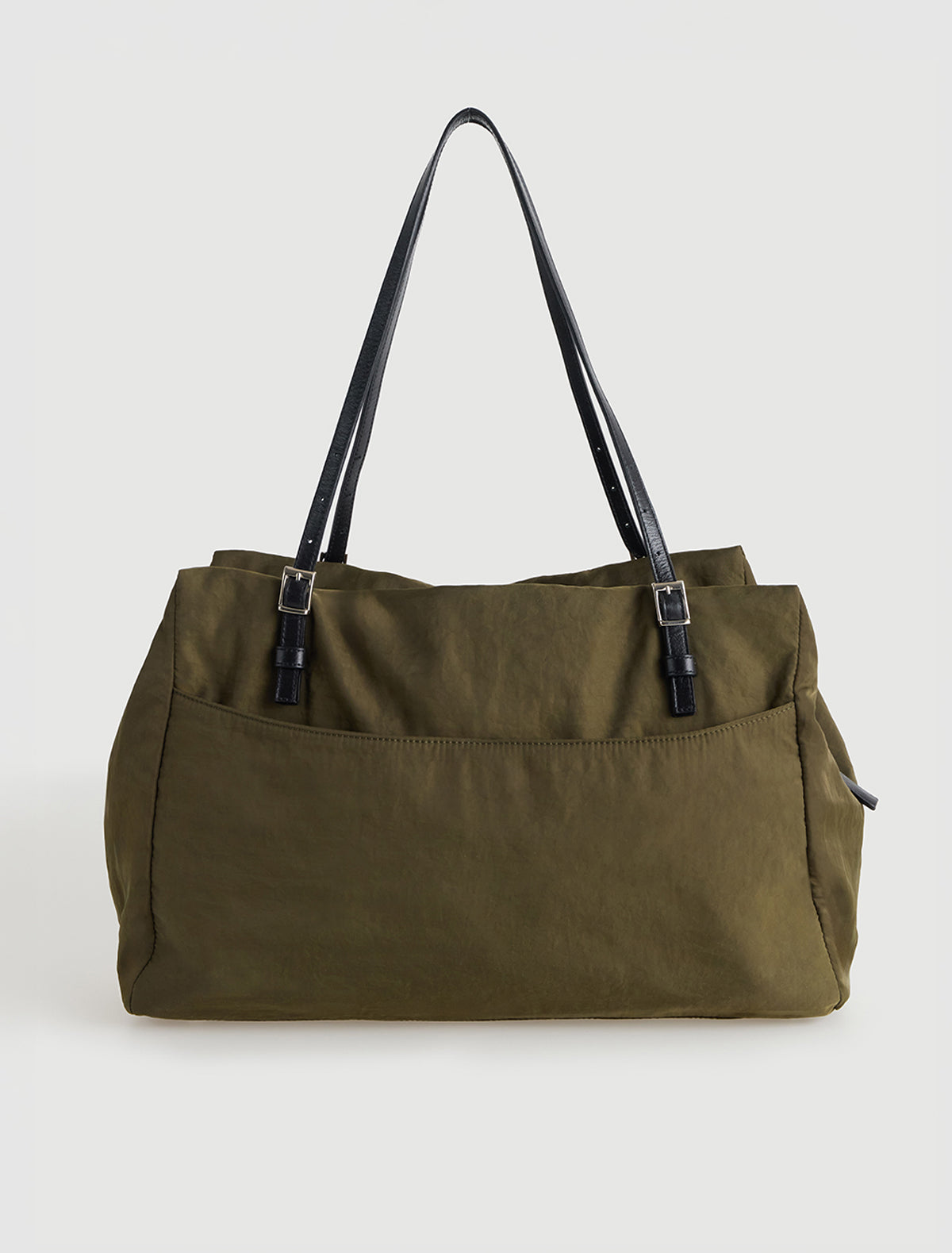 Sora nylon shoulder bag adjustable leather straps khaki