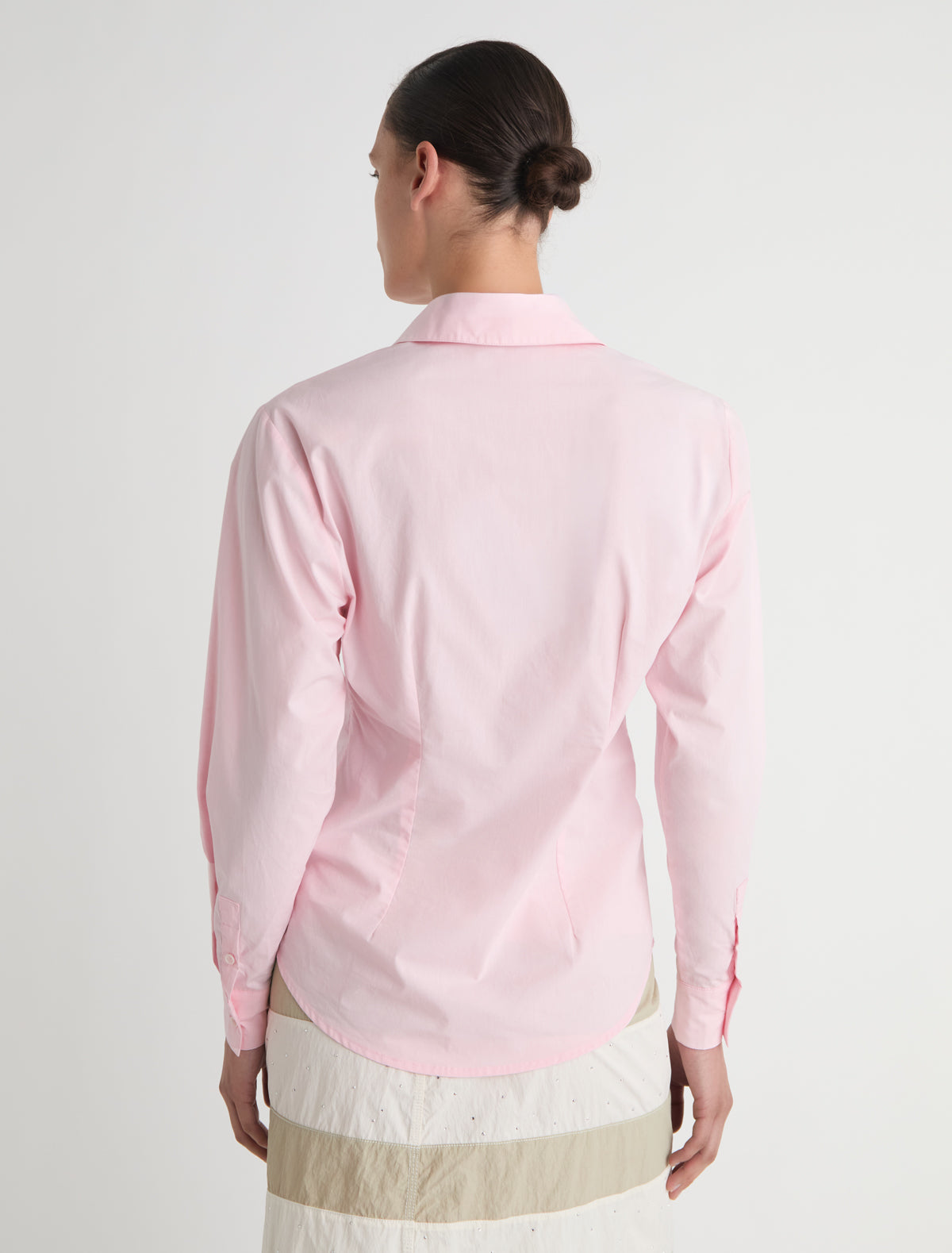 Bruna ii fitted long sleeve shirt embroidery pink