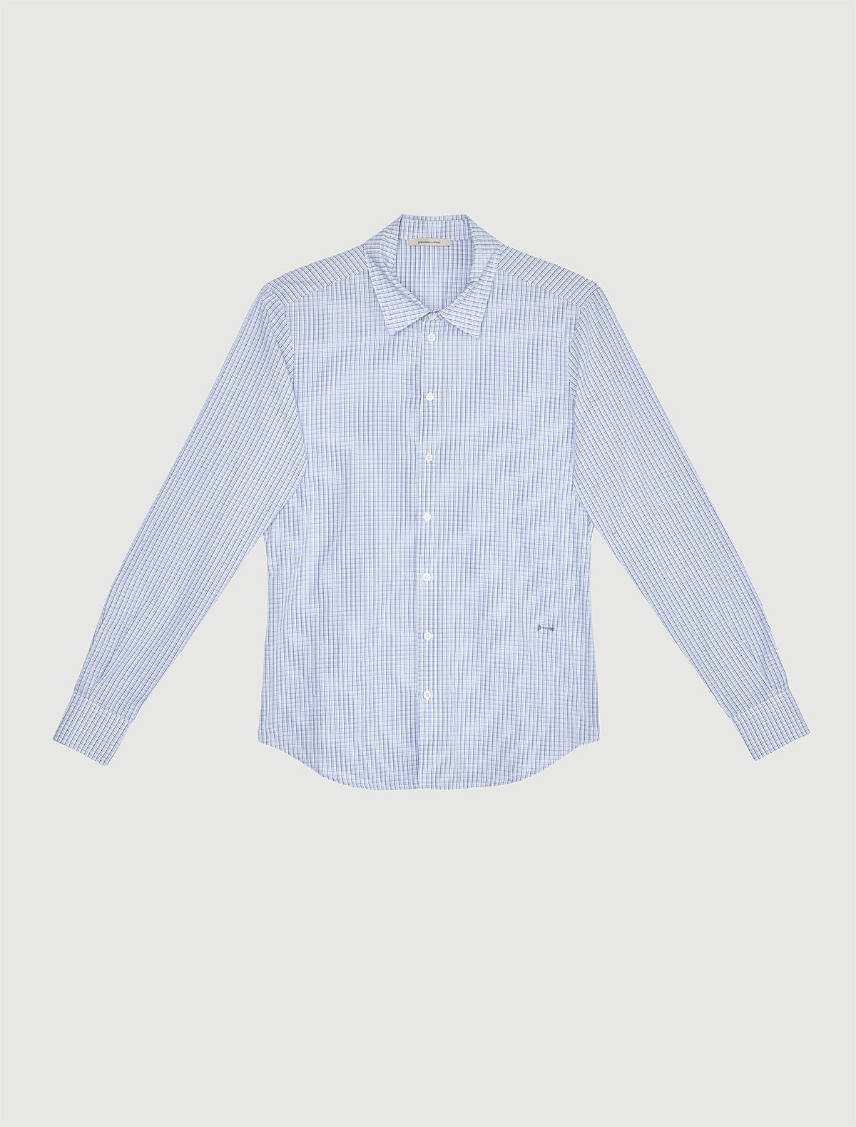 Finita checkered classic mens shirt embroidery blue