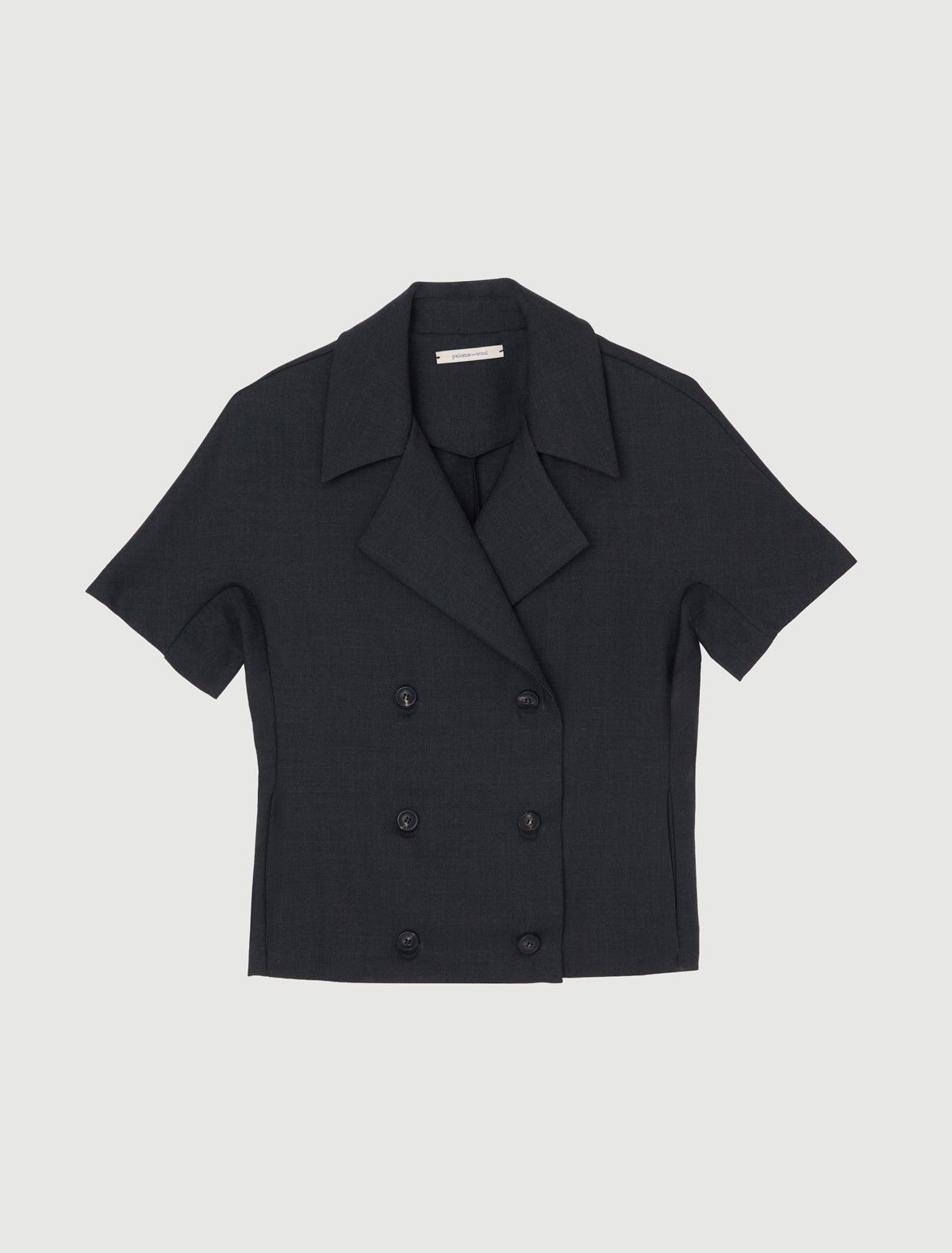 Goon fitted short sleeve top blazer style wrap front