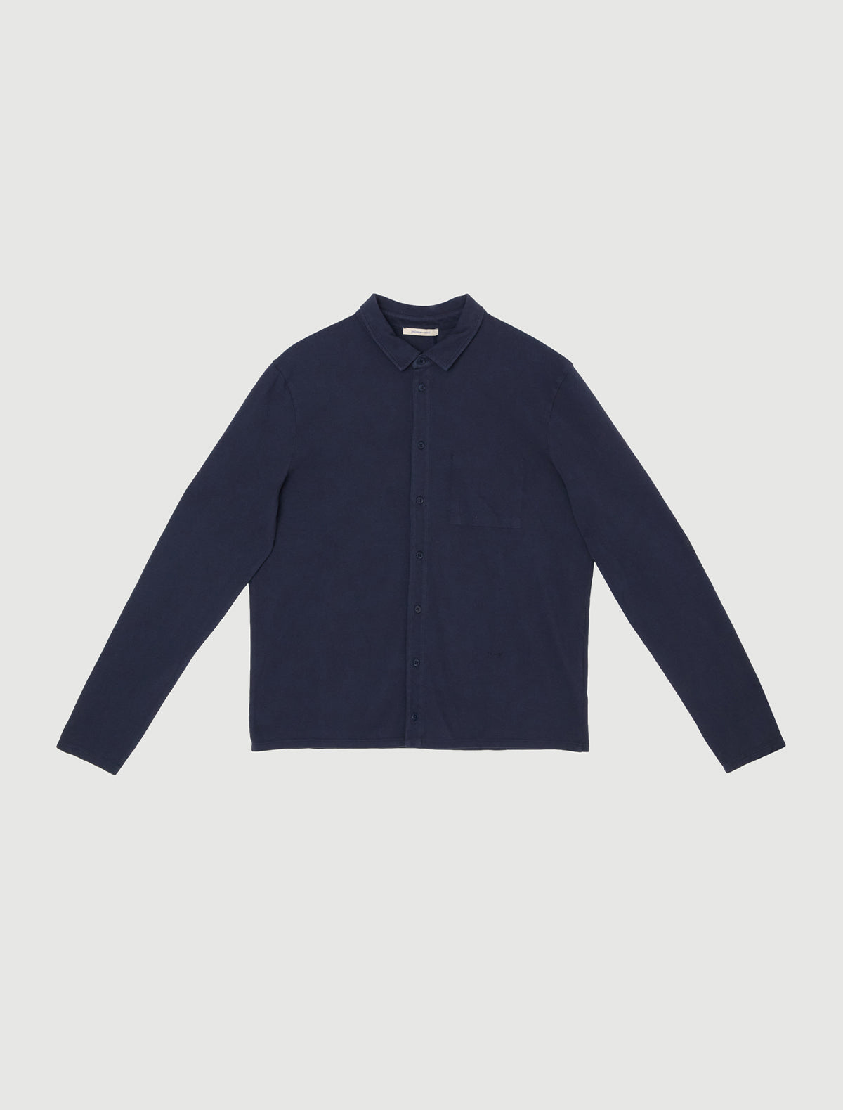 Ludmila polo shirt interior pocket topstitching navy