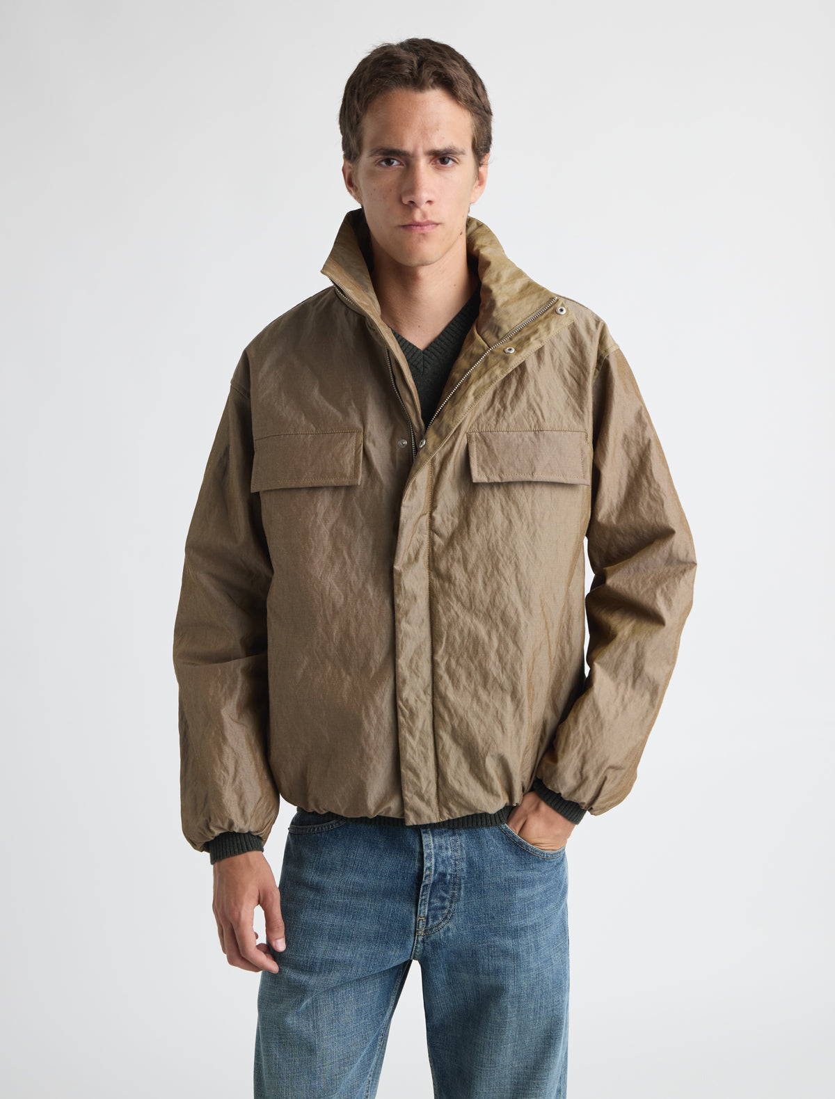 Sam oversized jacket front pockets and elasticated waist and cuffs