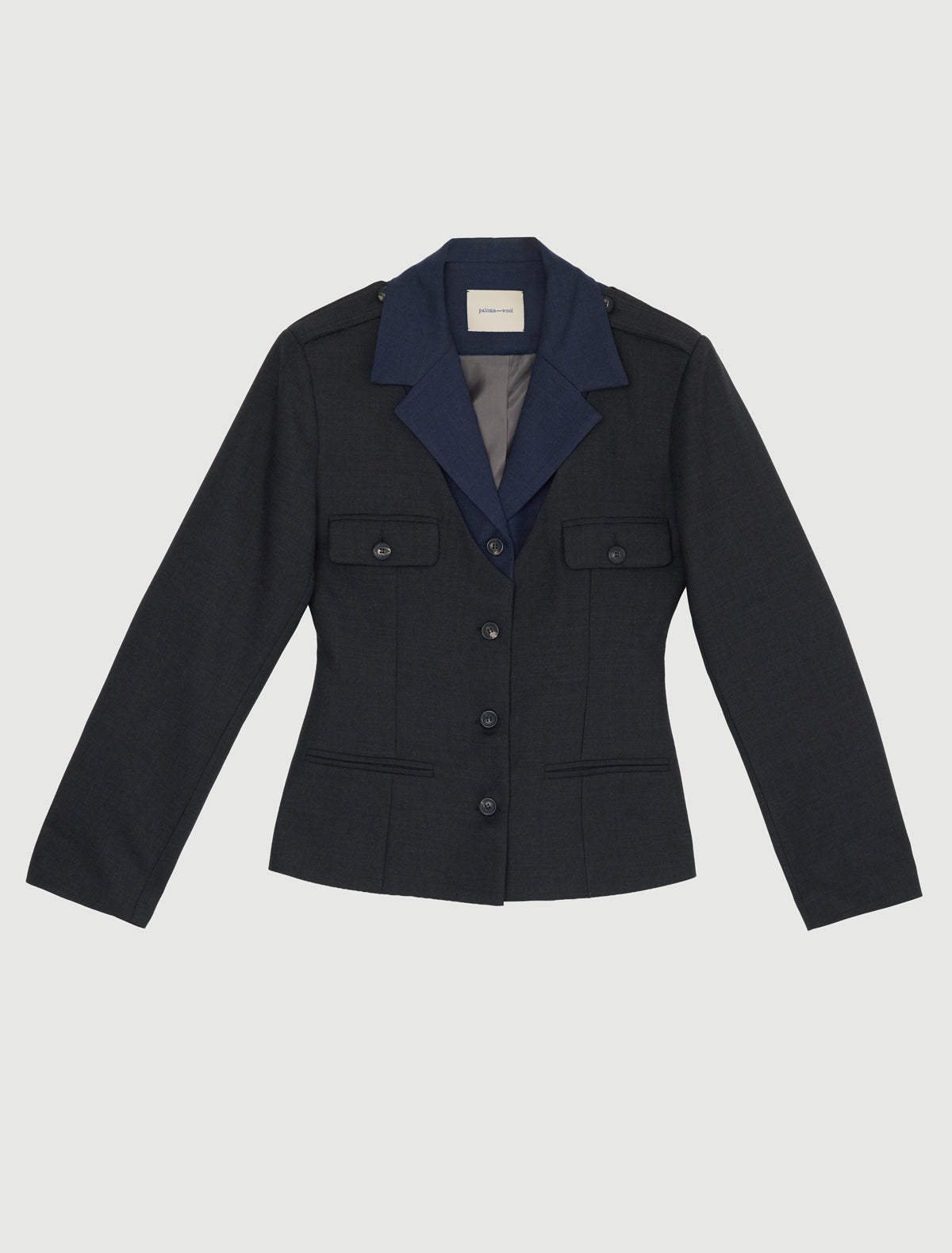 Suavin two tone blazer layered two piece effect grey