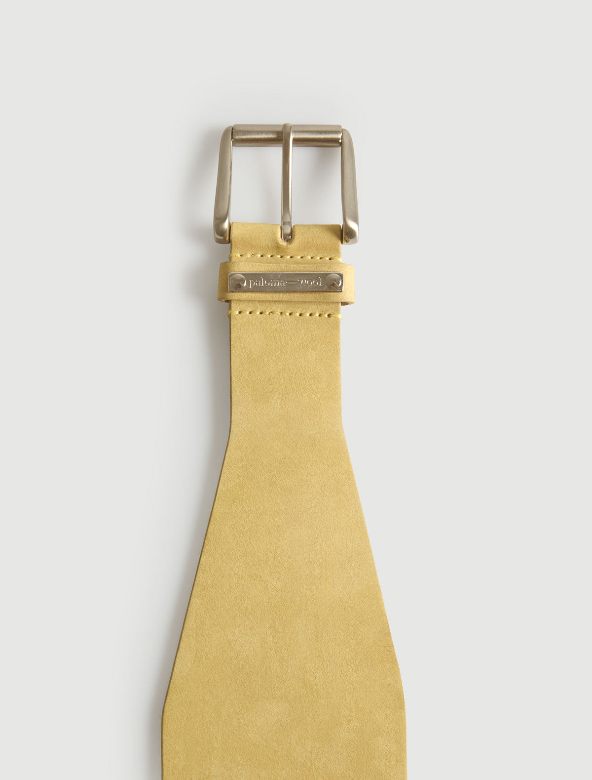 Alma waist belt custom metal plaque yellow