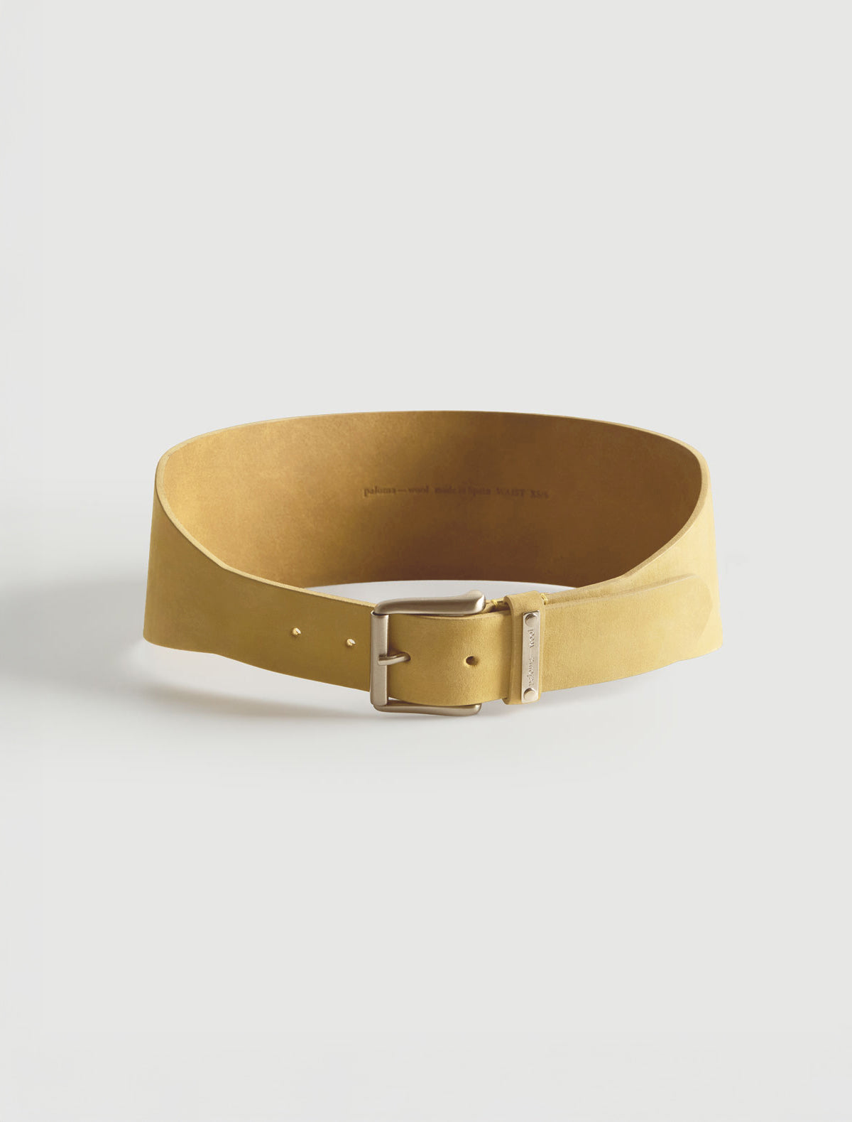 Alma waist belt custom metal plaque yellow