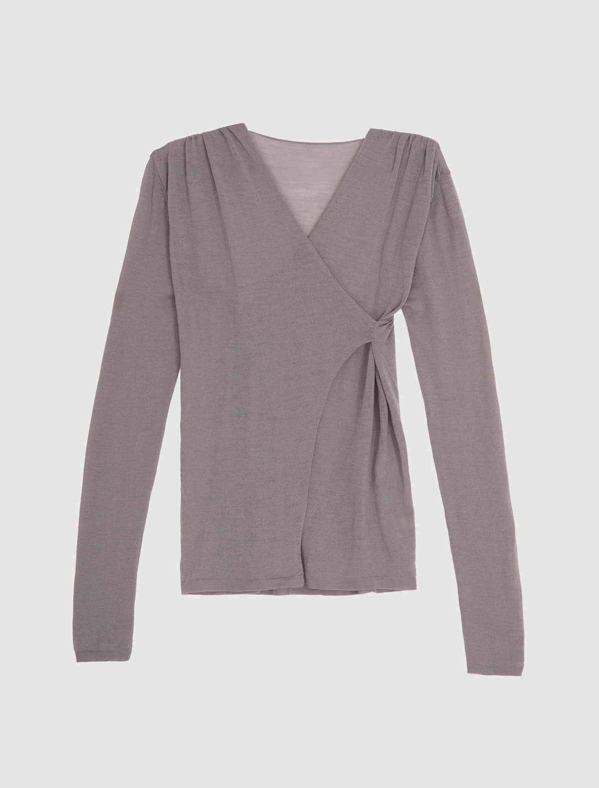 Coeba crossover top gathered shoulders lightgrey