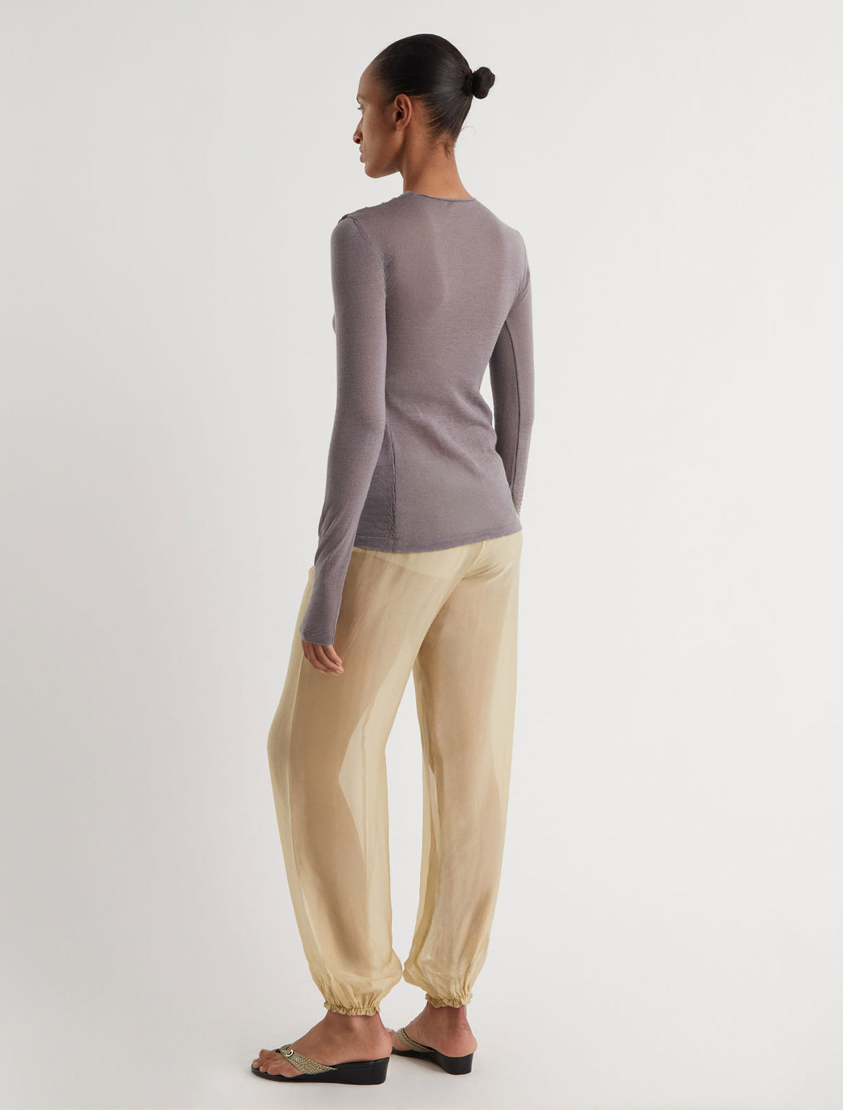 Coeba crossover top gathered shoulders lightgrey
