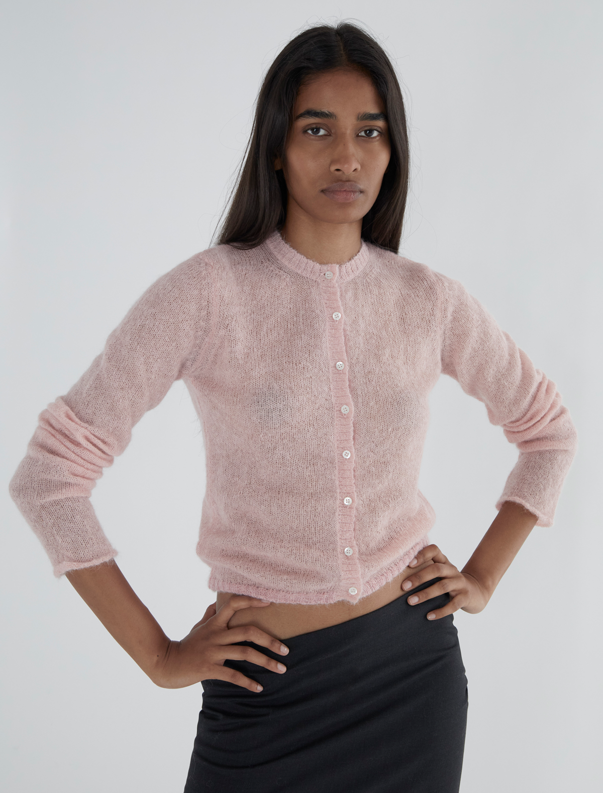 Tantal round neck pink cardigan