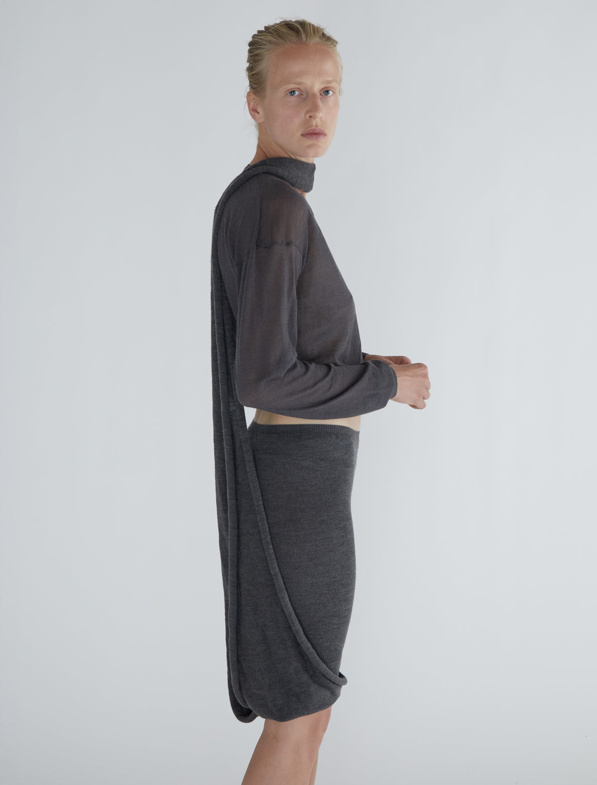 Short line long cycling style leggings extra fabric grey