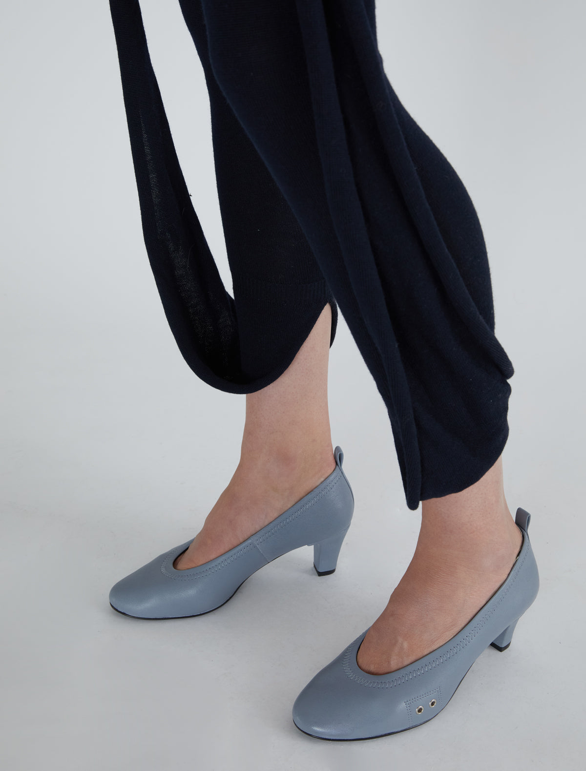 Line long leggings extra fabric scarf navy