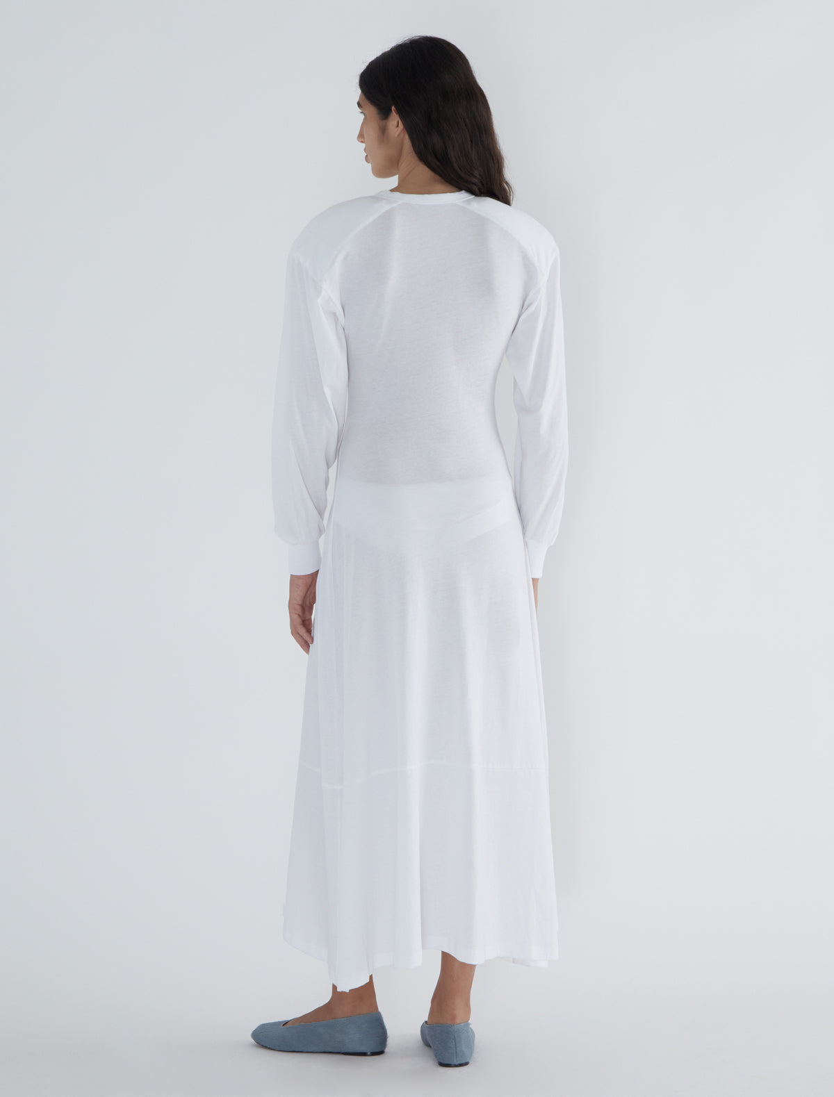 Ryno dress long sleeved cotton dress shoulder pads white