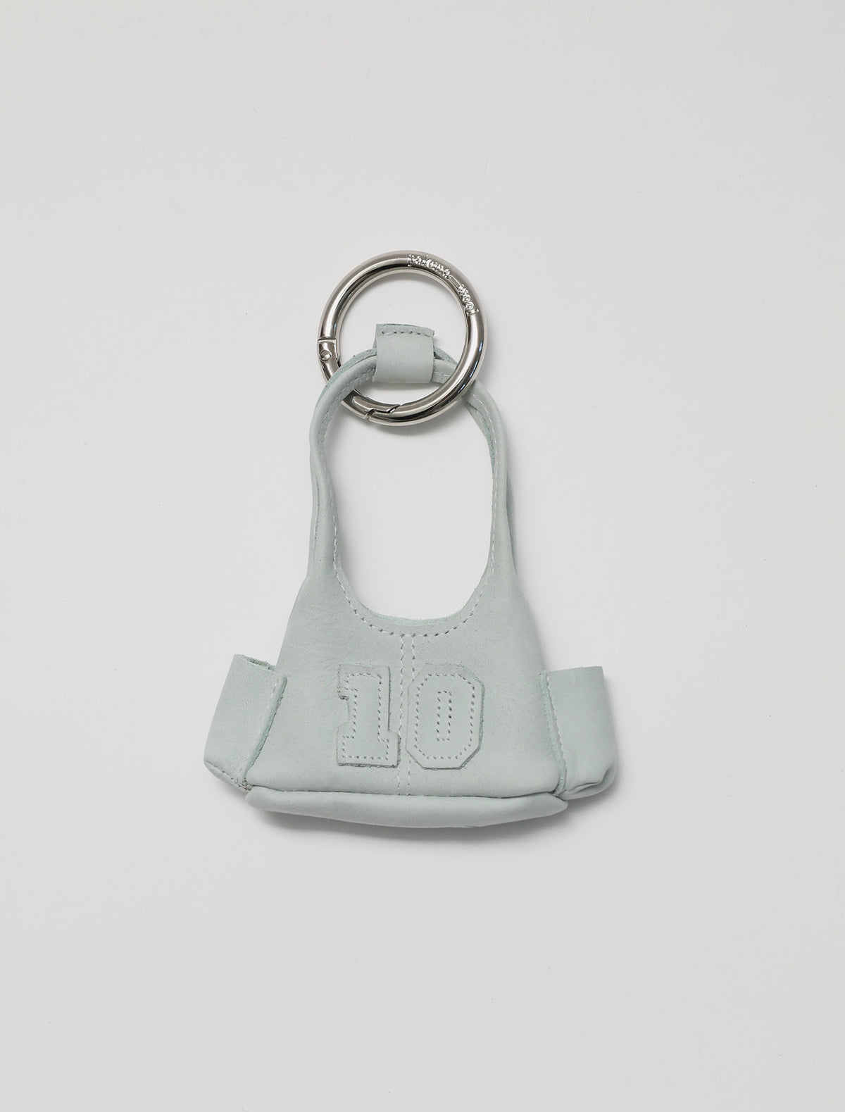 10 years miniature leather charm aquamarine