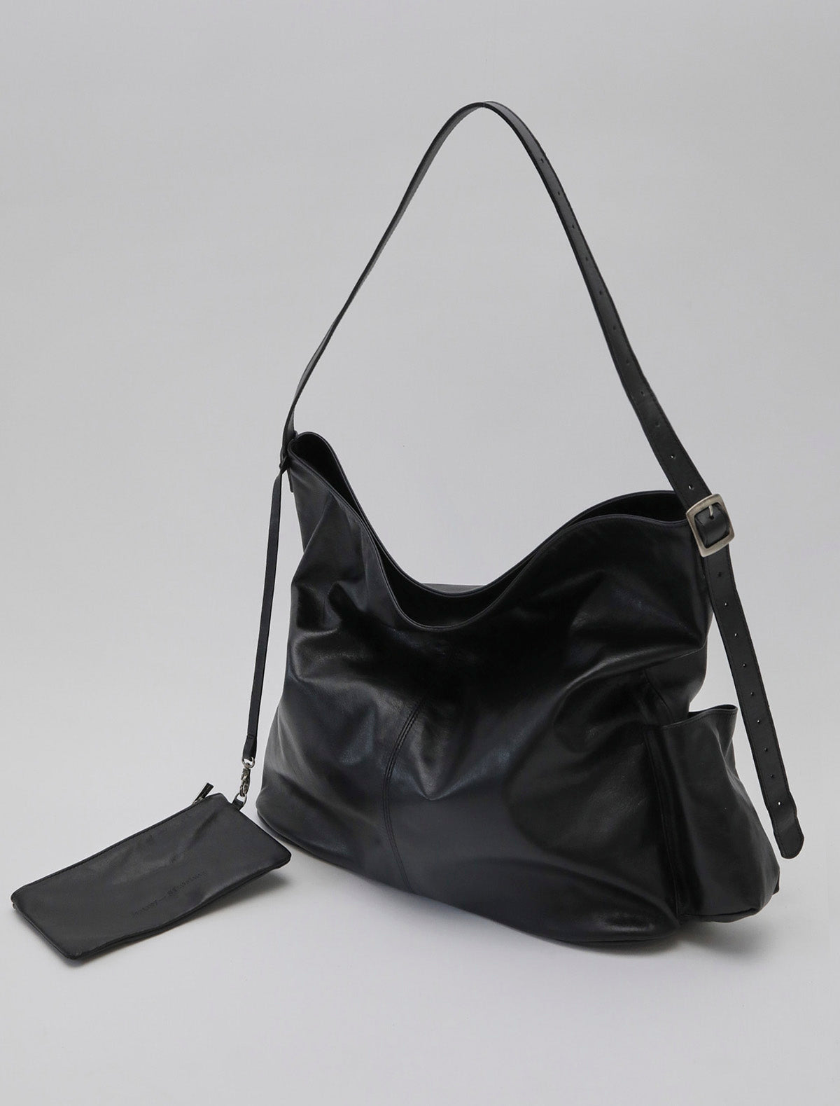 Campnou xxl leather bag pocket laptop black
