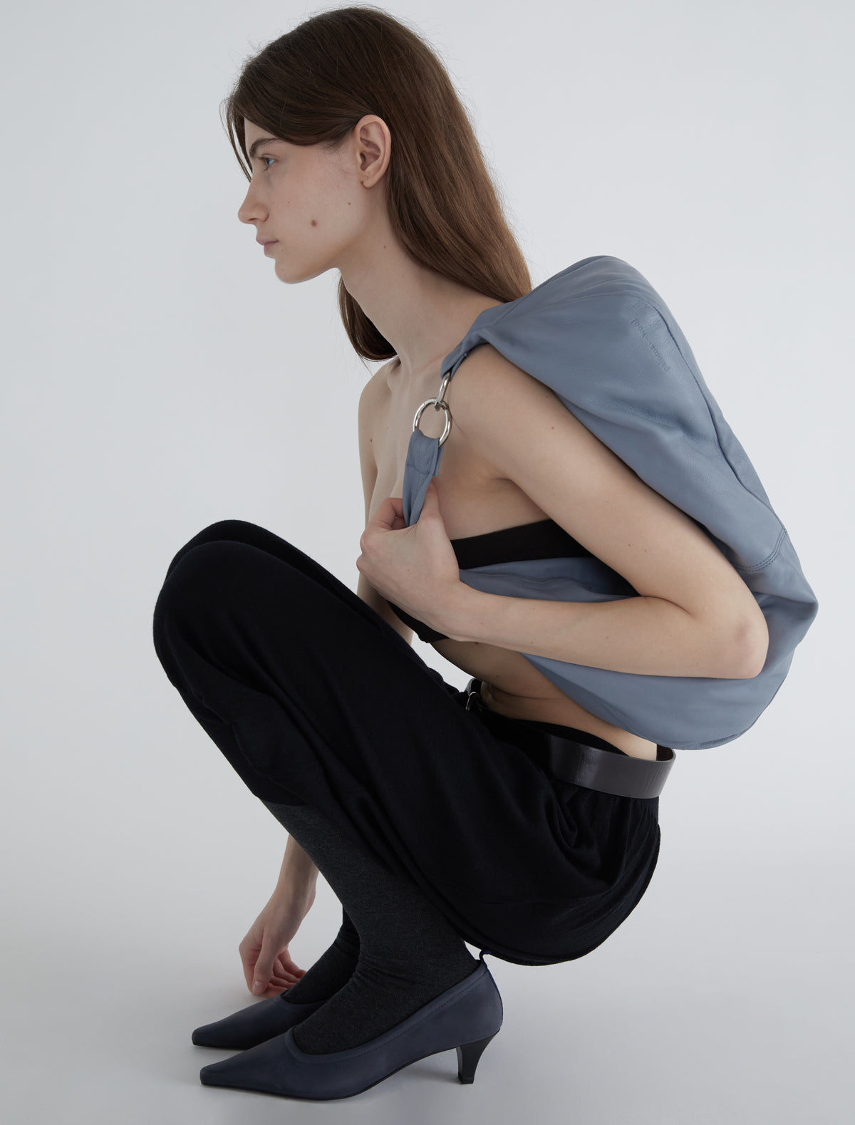Cofre baggy drop crotch cropped pants black