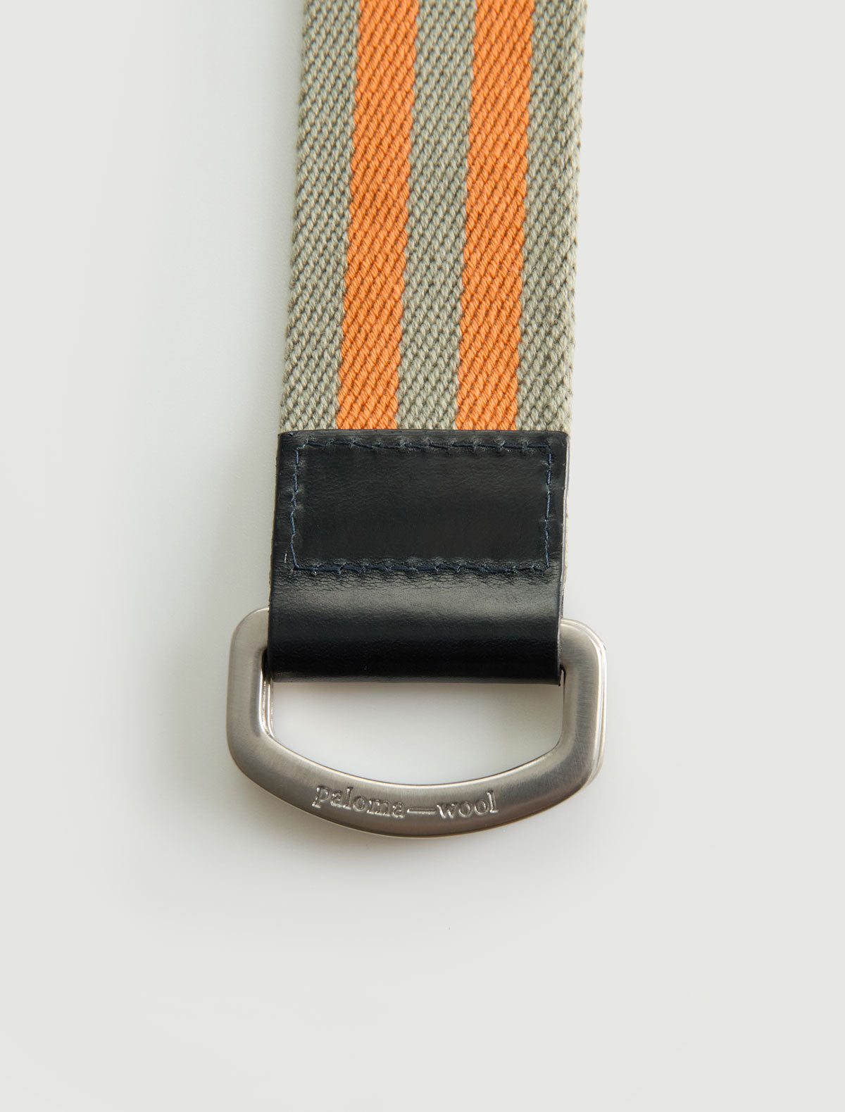 Eira adjustable belt custom rings leather tips orange