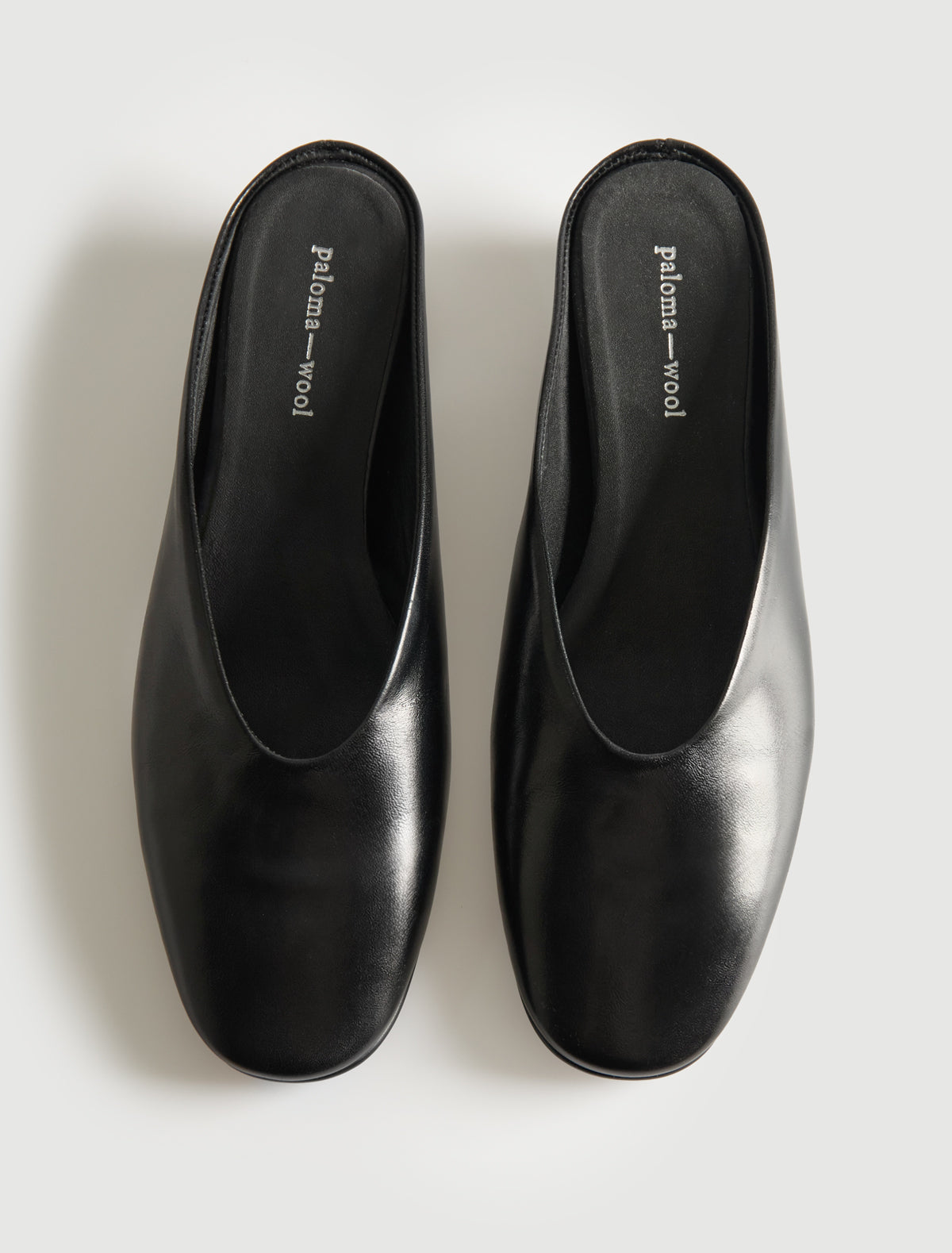 Fernanda round toe mule covered wedge black