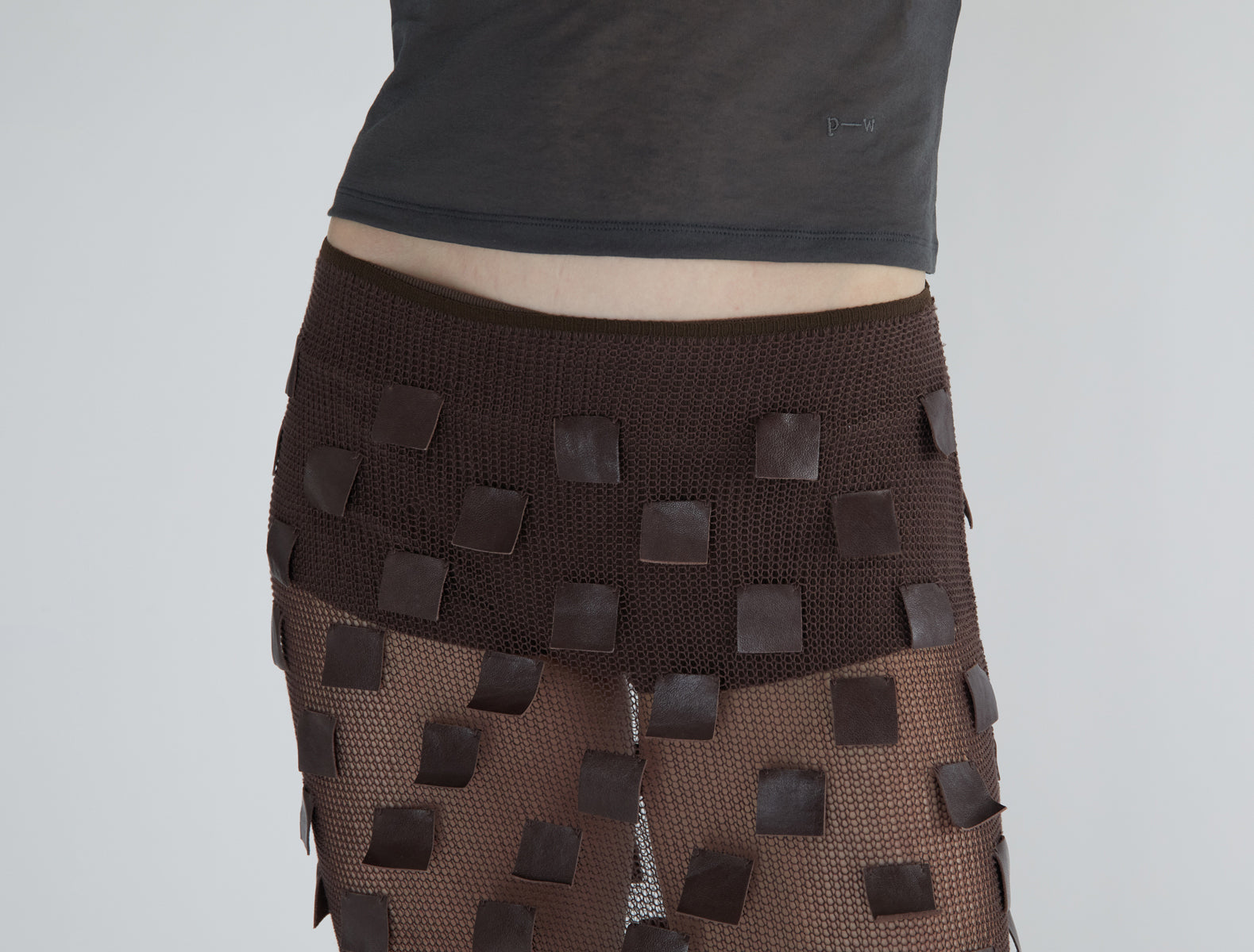 Juana 0002 long skirt fringe like leather patches