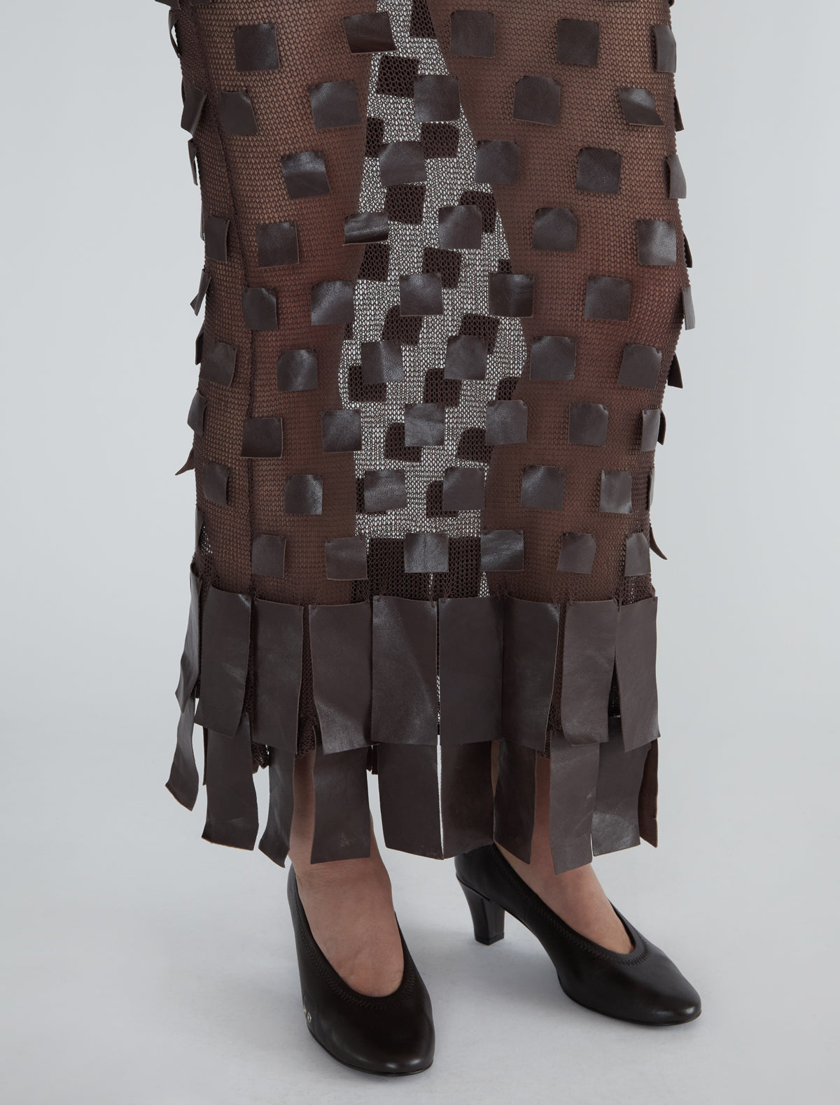 Juana 0002 long skirt fringe like leather patches