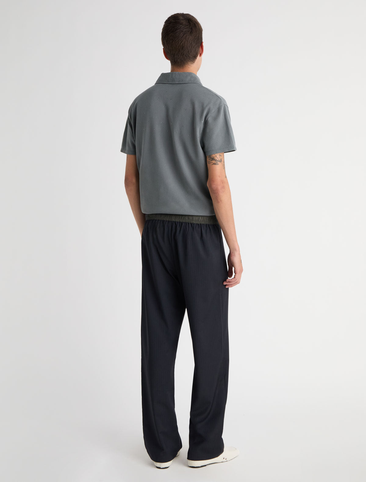 Gales men suit trousers contrast waistband inner elastic darkgrey