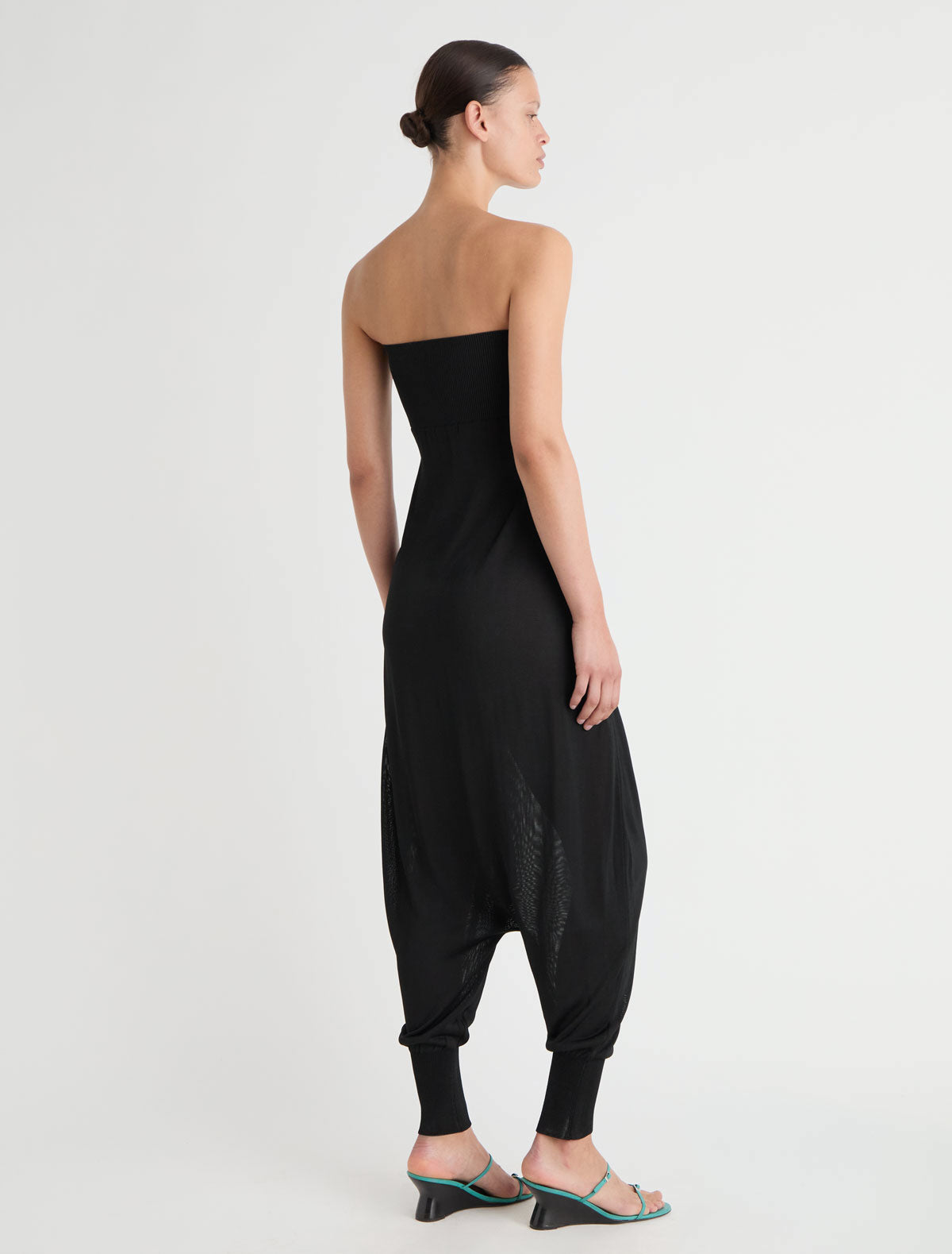 Gelo strapless jumpsuit balloon leg black