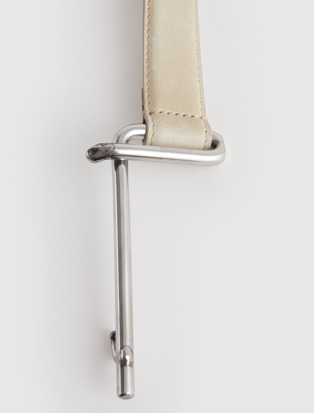 Four adjustable leather belt offset holes metal hook hardware grace prince