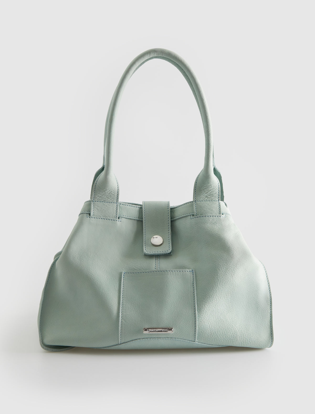 Guida small square tote handbag small pocket lightblue