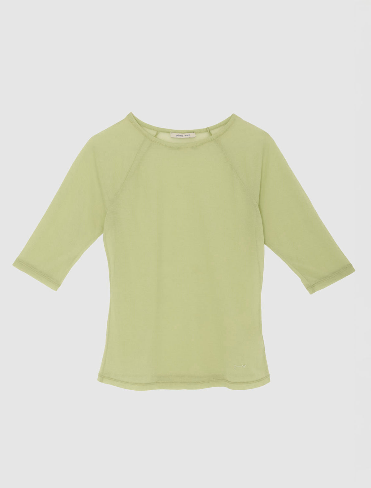 Pia elbow length top sheer fabric softgreen