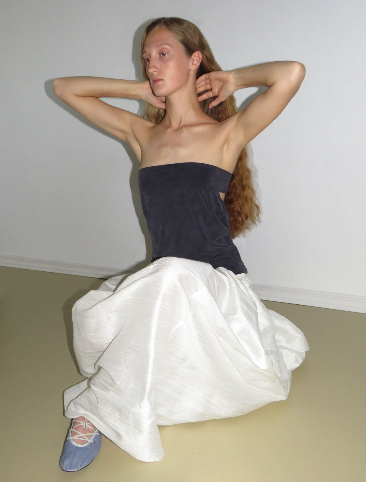 Ilaria cupro bandeau draped back