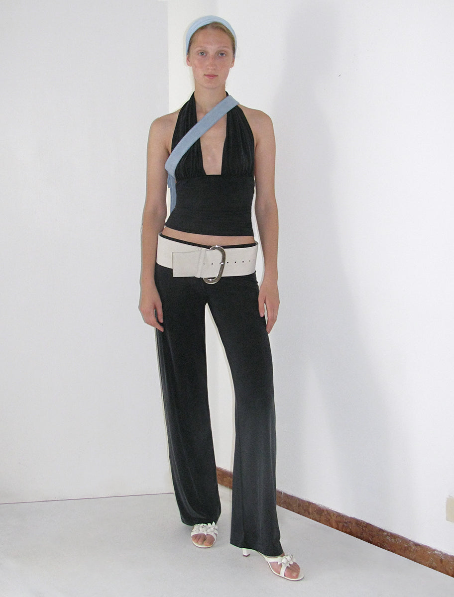Mopit halter cupro top black