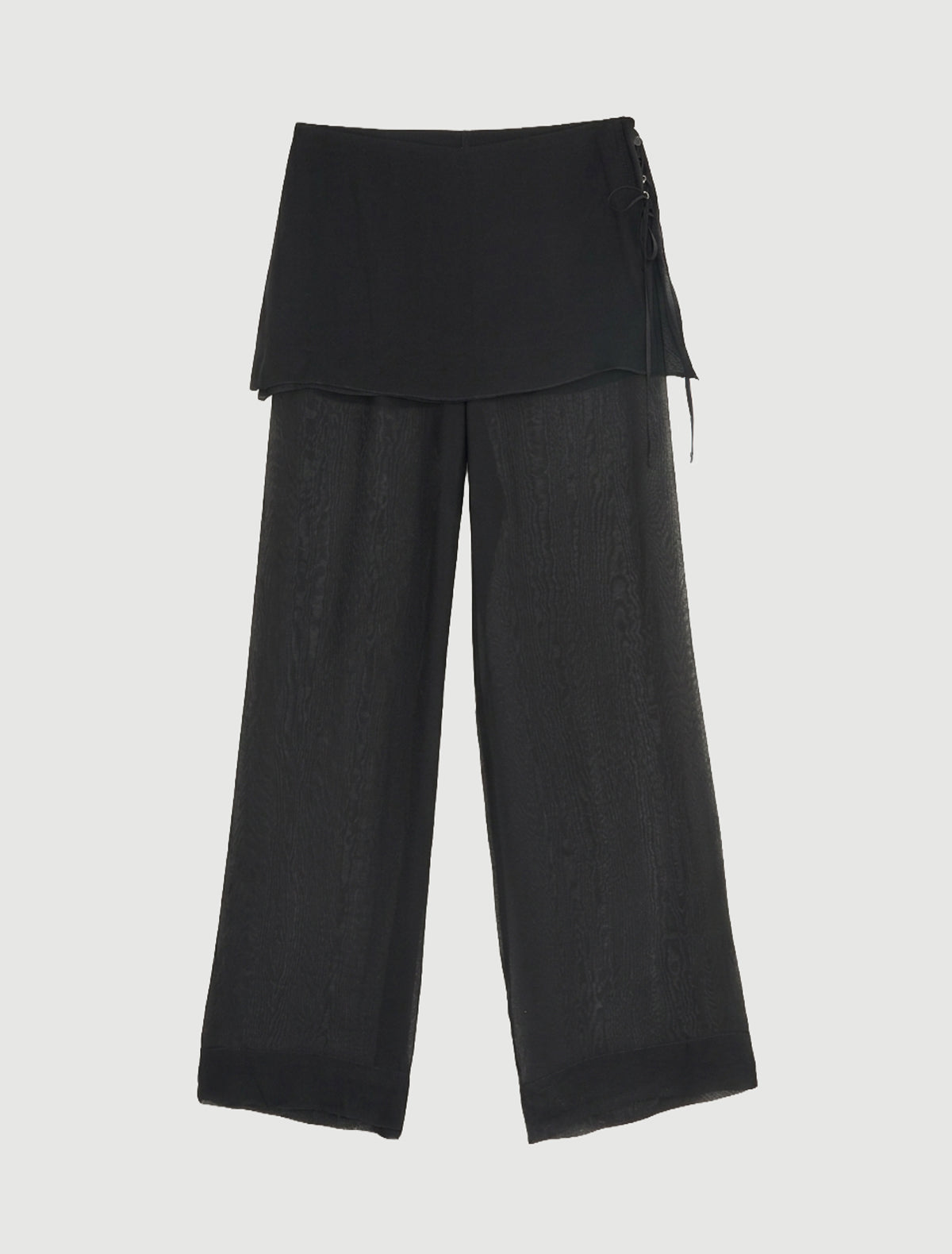 Archive sheer silk loose fitting pants black